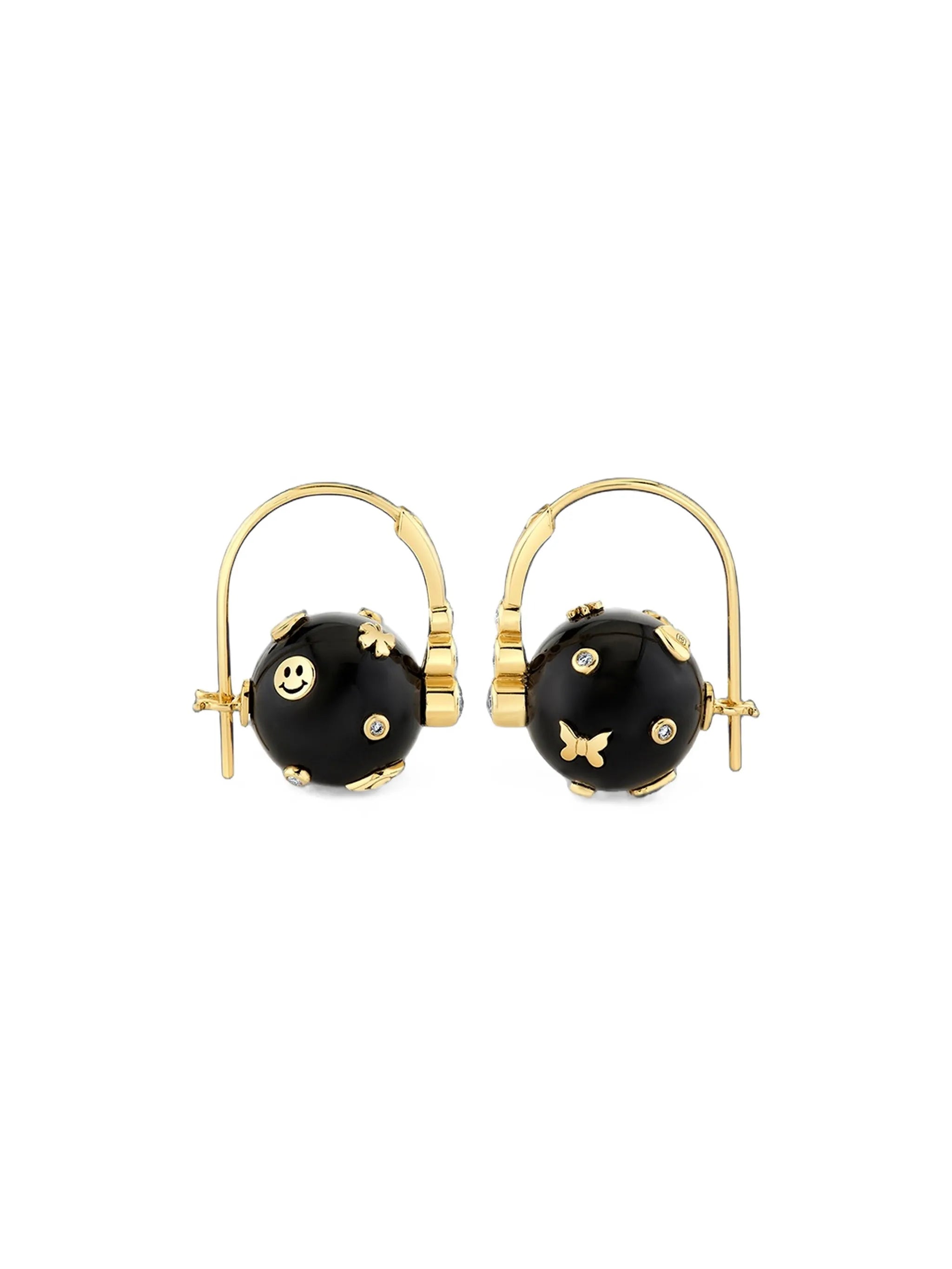 onyx and diamond earrings