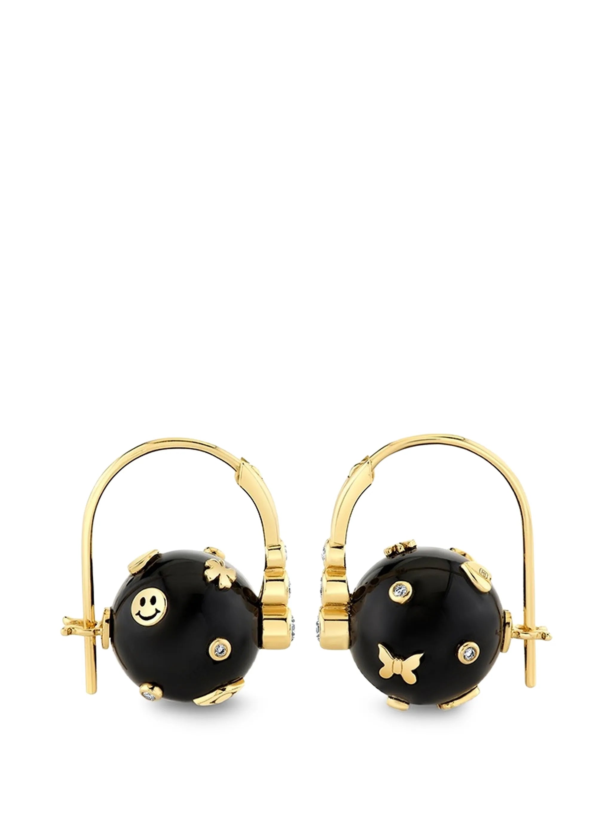 onyx and diamond earrings