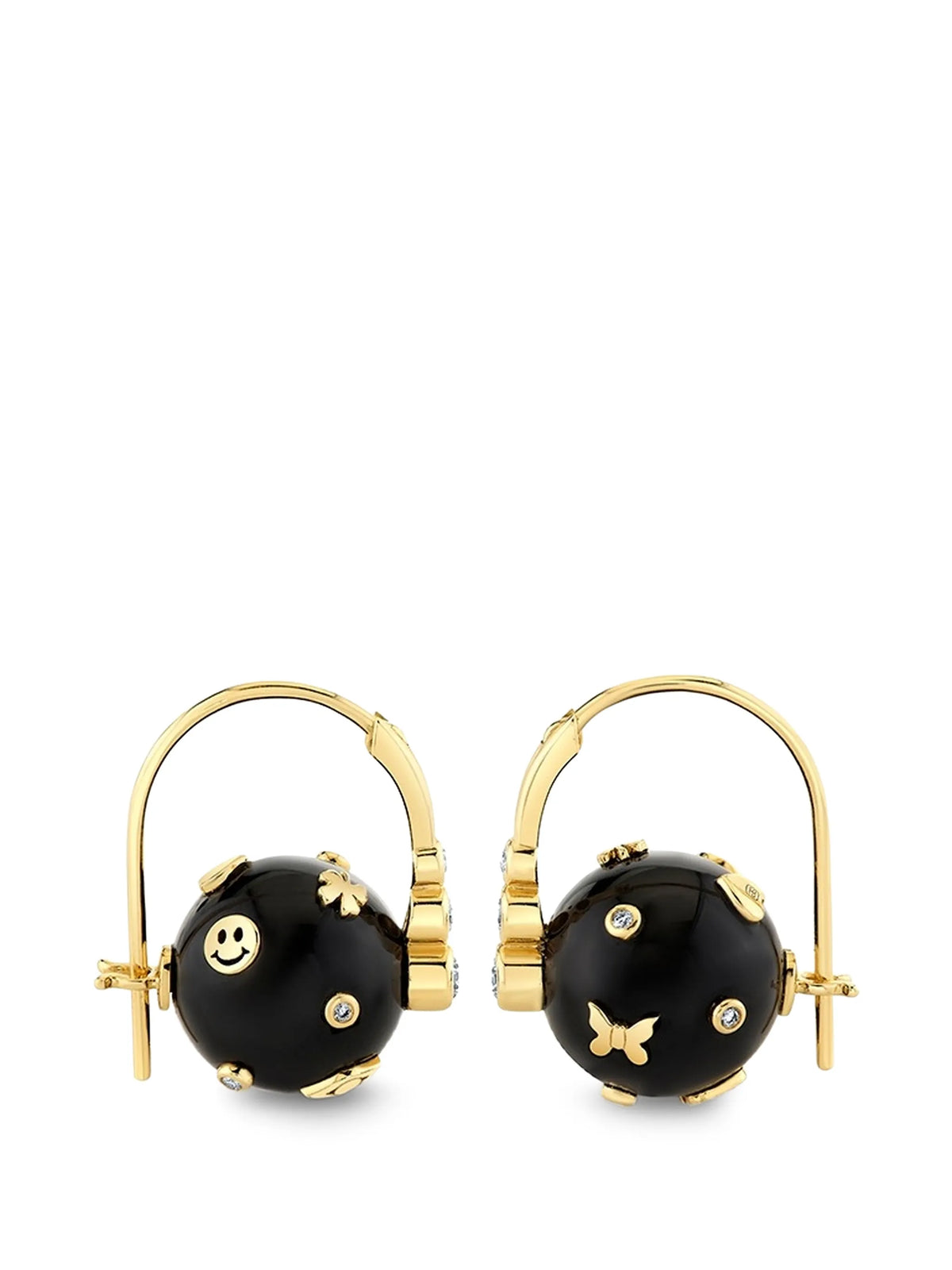 onyx and diamond earrings