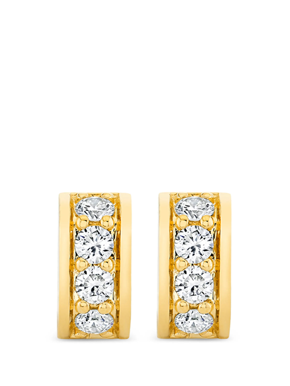 diamond and stone inlay stud earrings