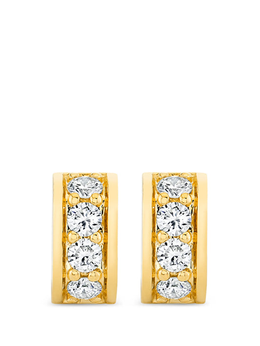 diamond and stone inlay stud earrings