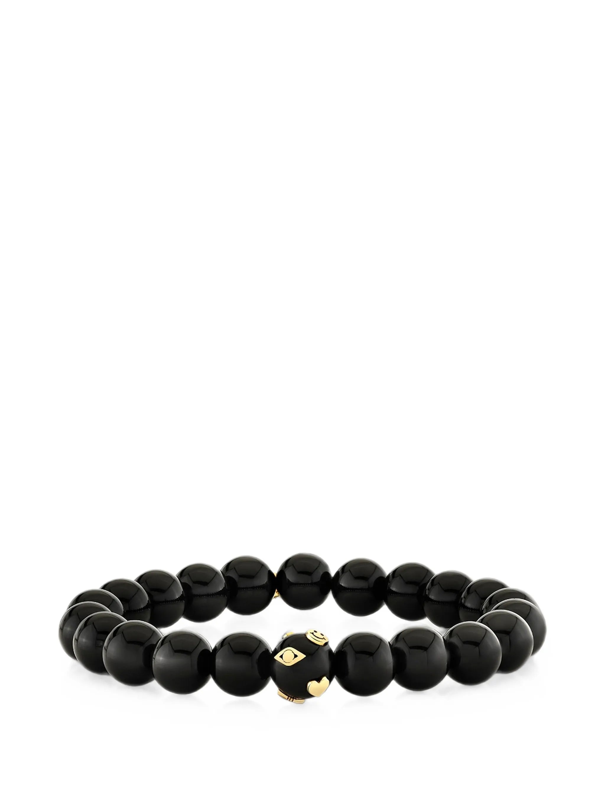 onyx and diamond Icon bead bracelet