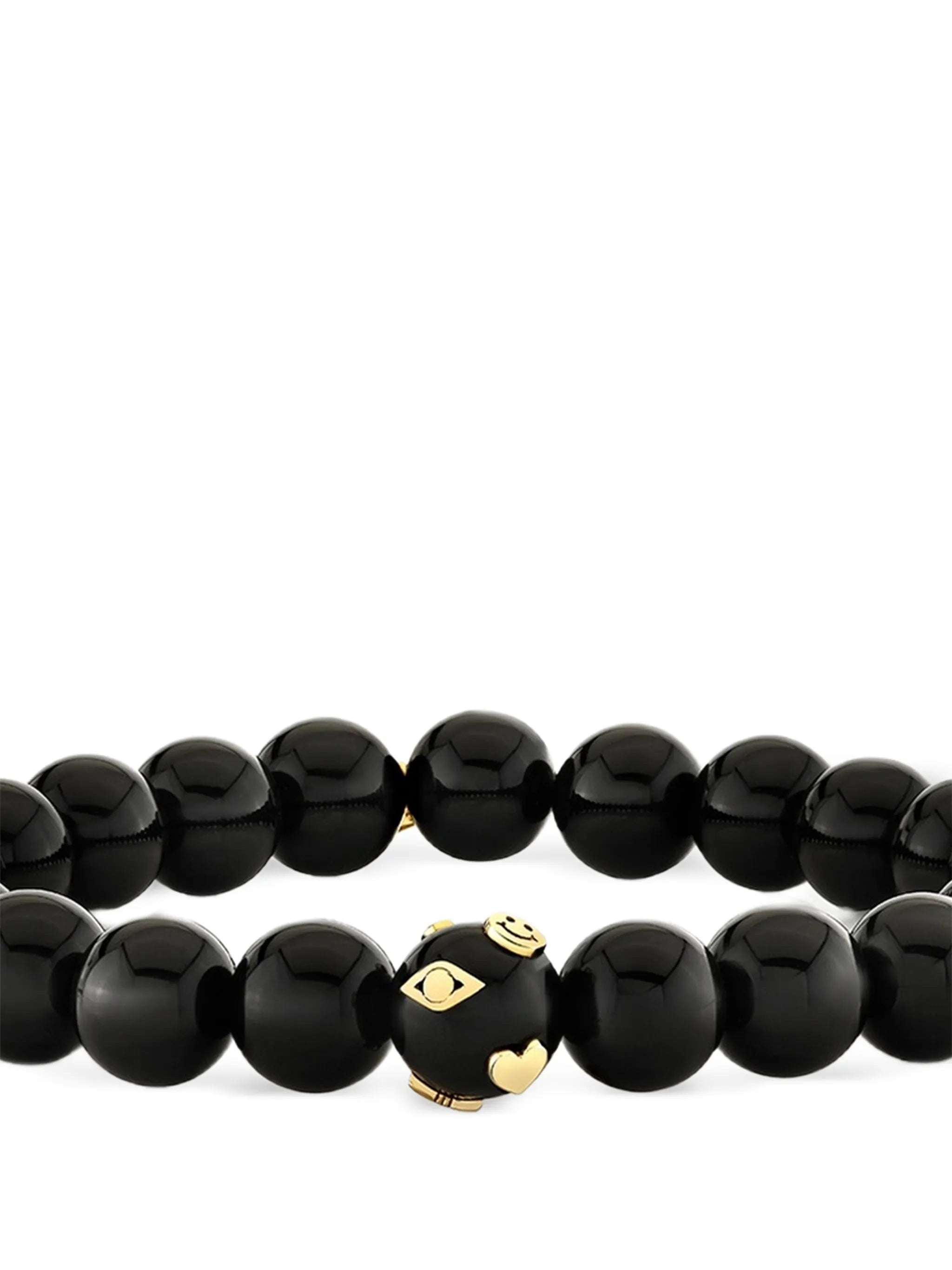 onyx and diamond Icon bead bracelet