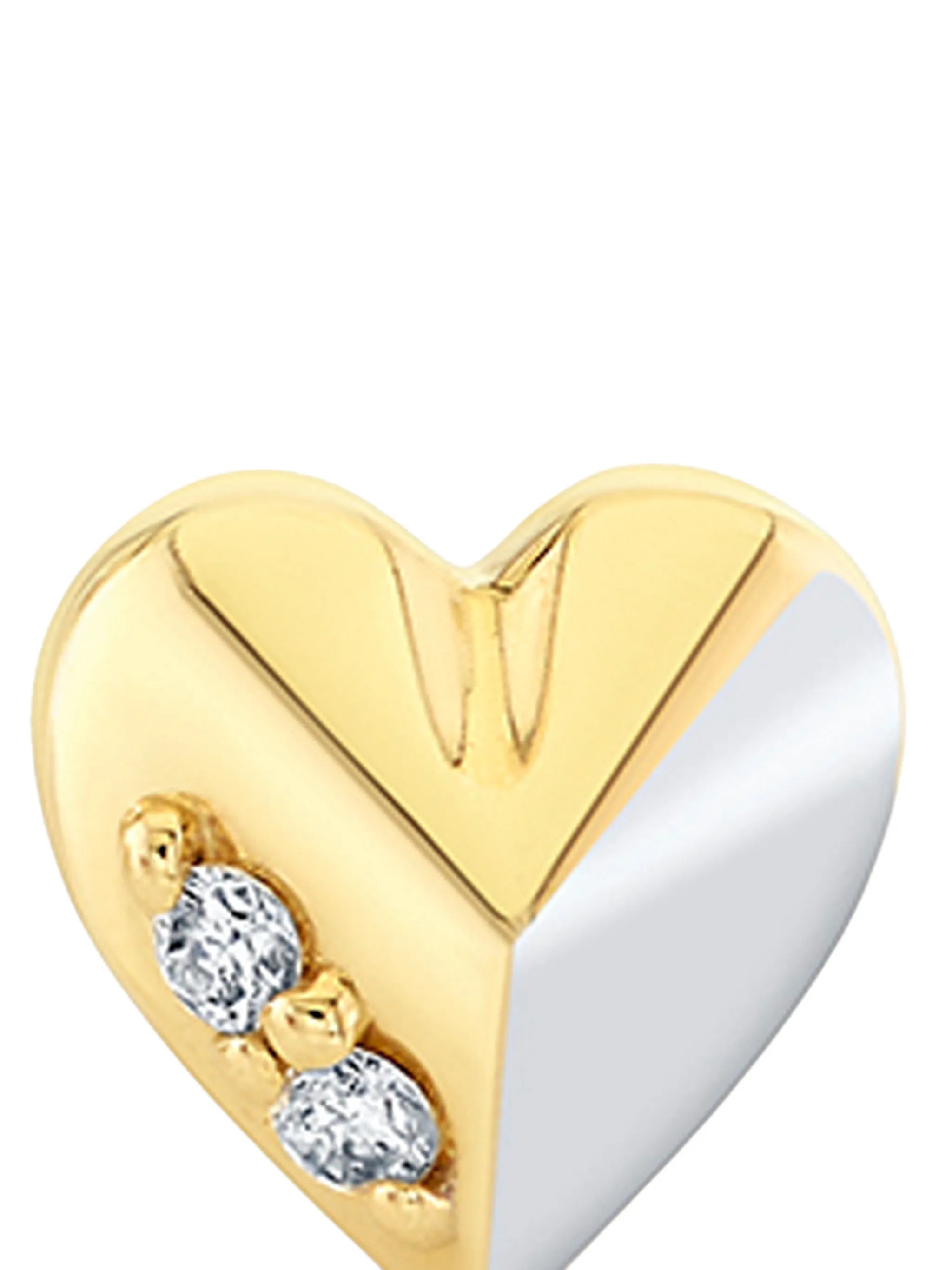 Pyramid Heart diamond and stud earrings
