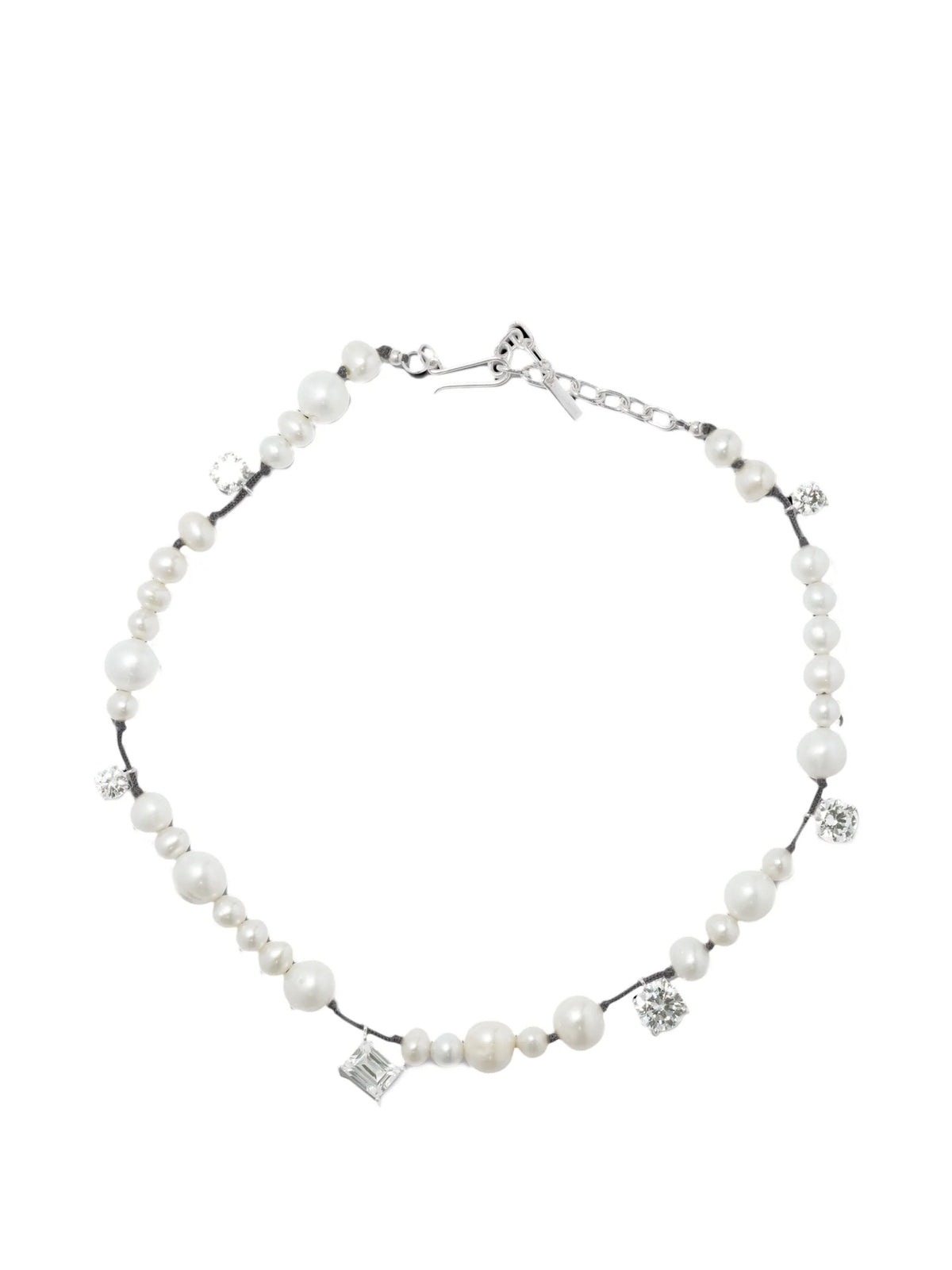 A Series of Minor Disruptions cubic zirconia pearl necklace