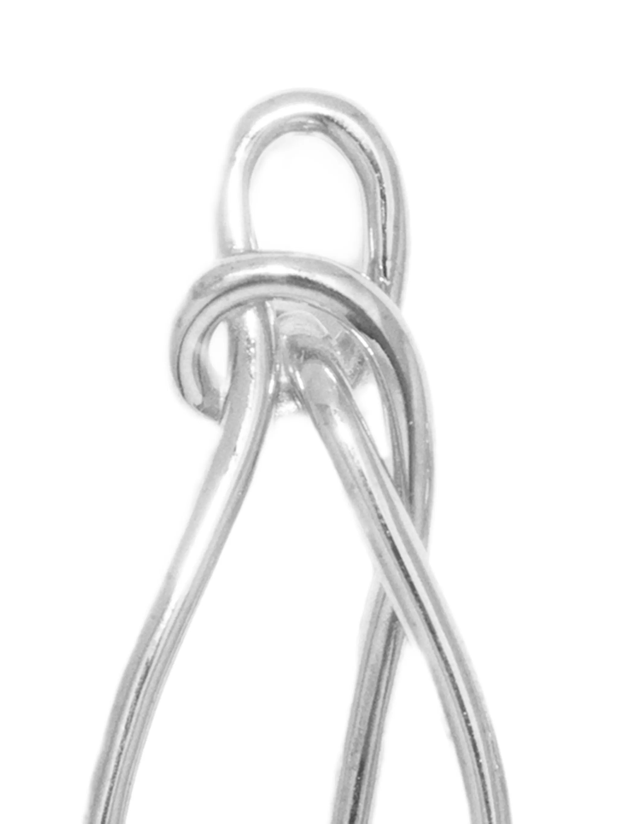 Thread asymmetrical knot earrings