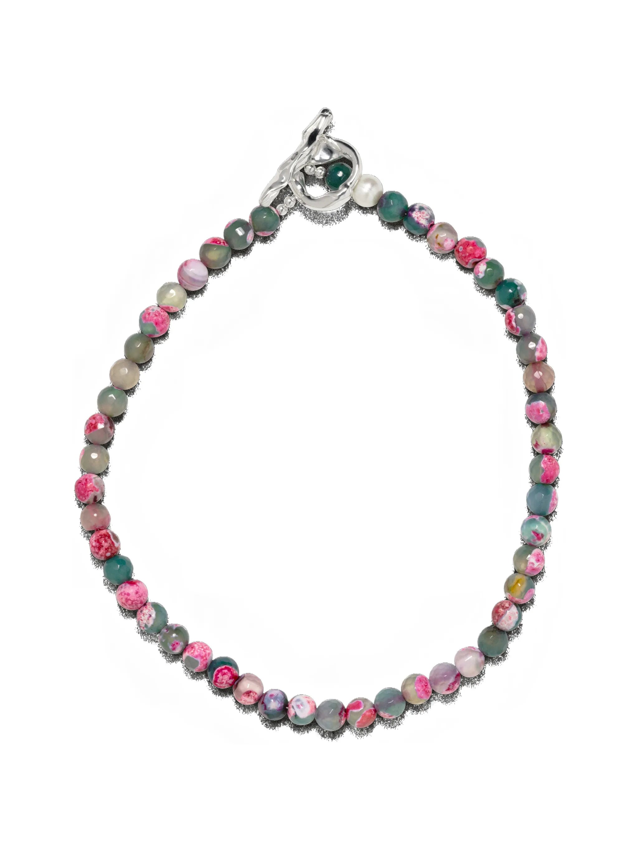 beaded fire agate necklace