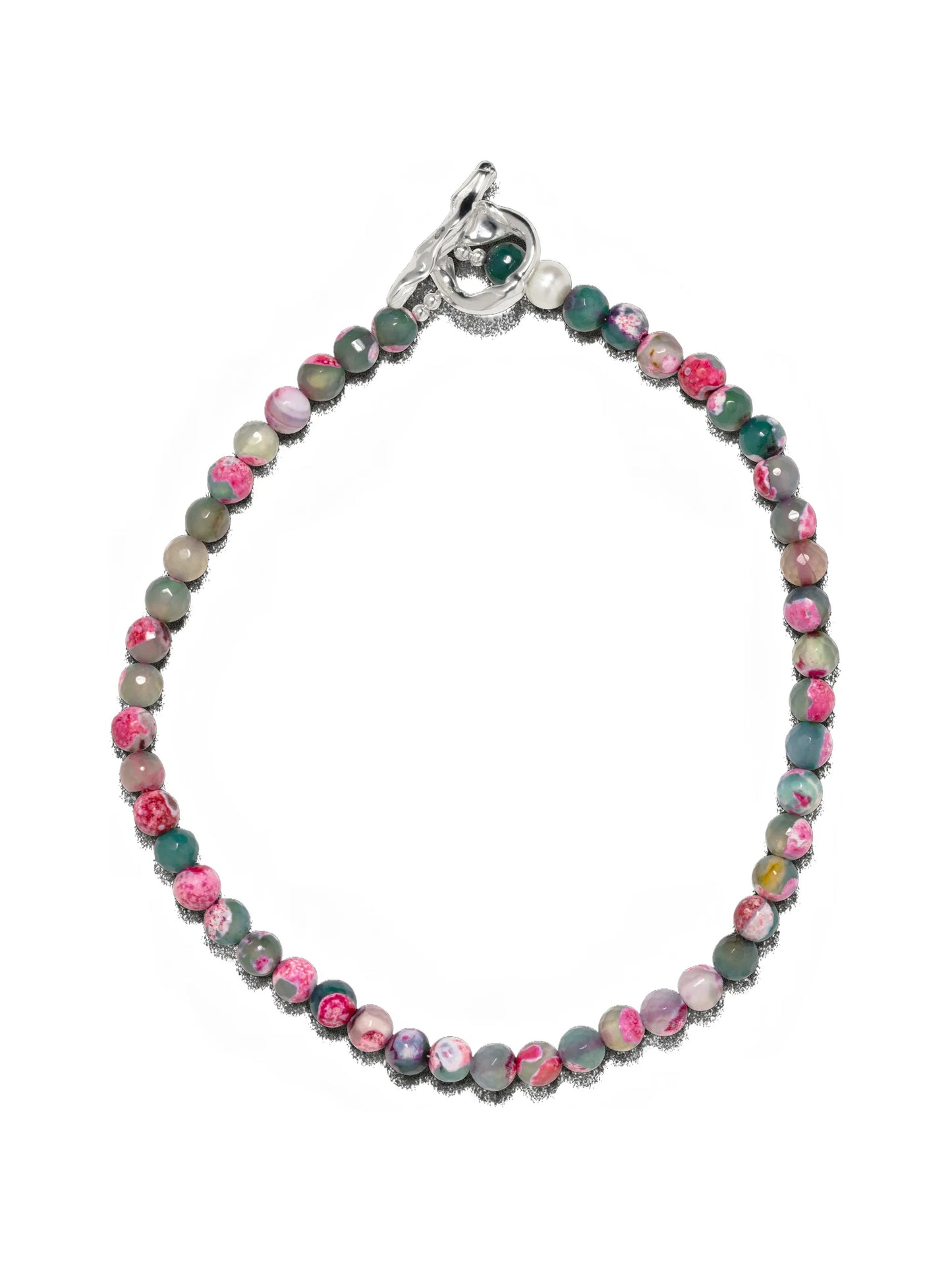 beaded fire agate necklace