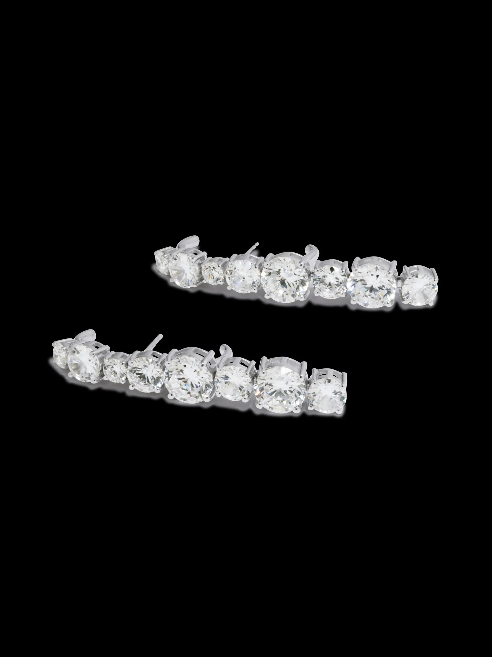 Inflection cubic zirconia ear climber earrings