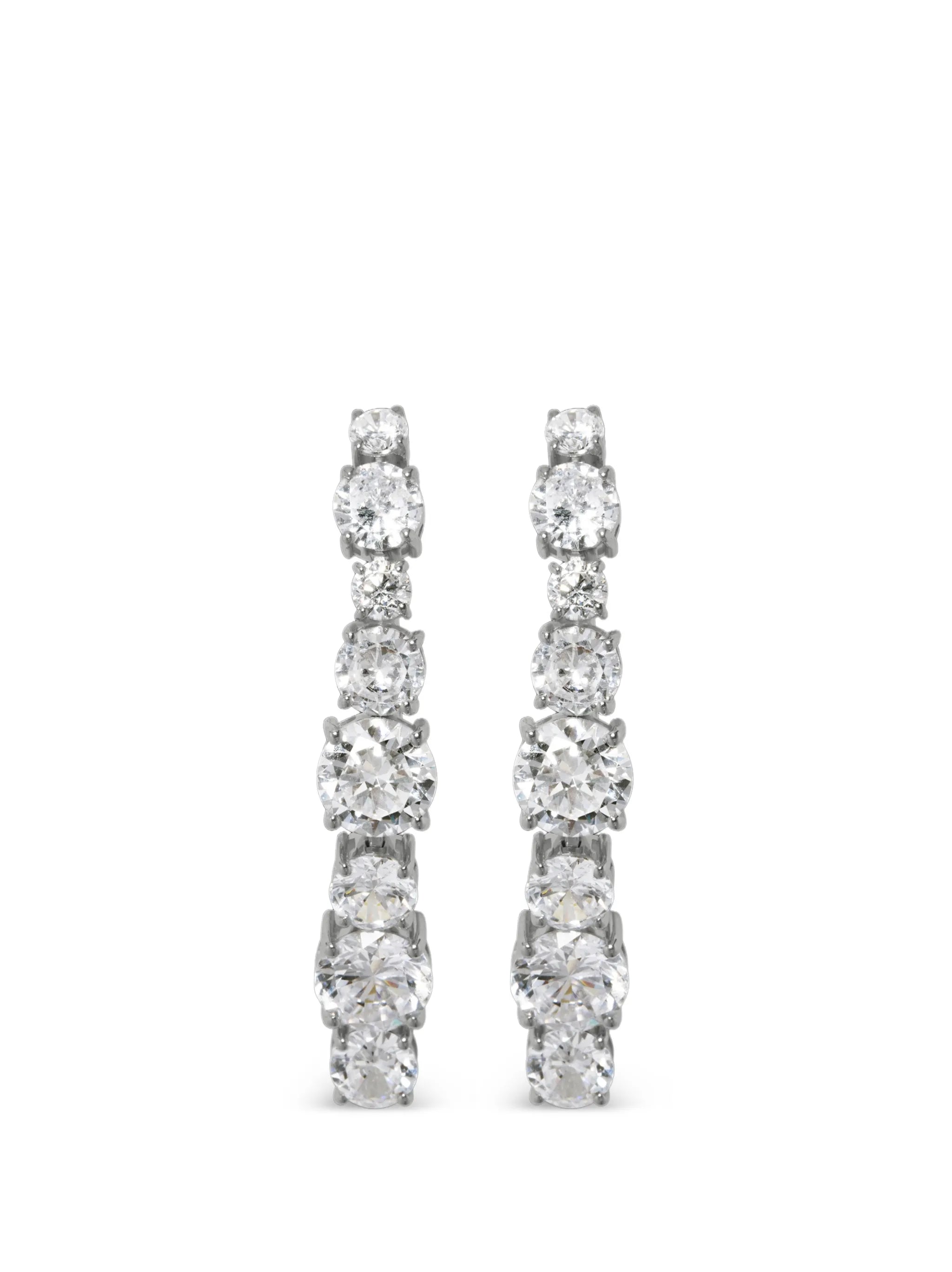 Inflection cubic zirconia ear climber earrings