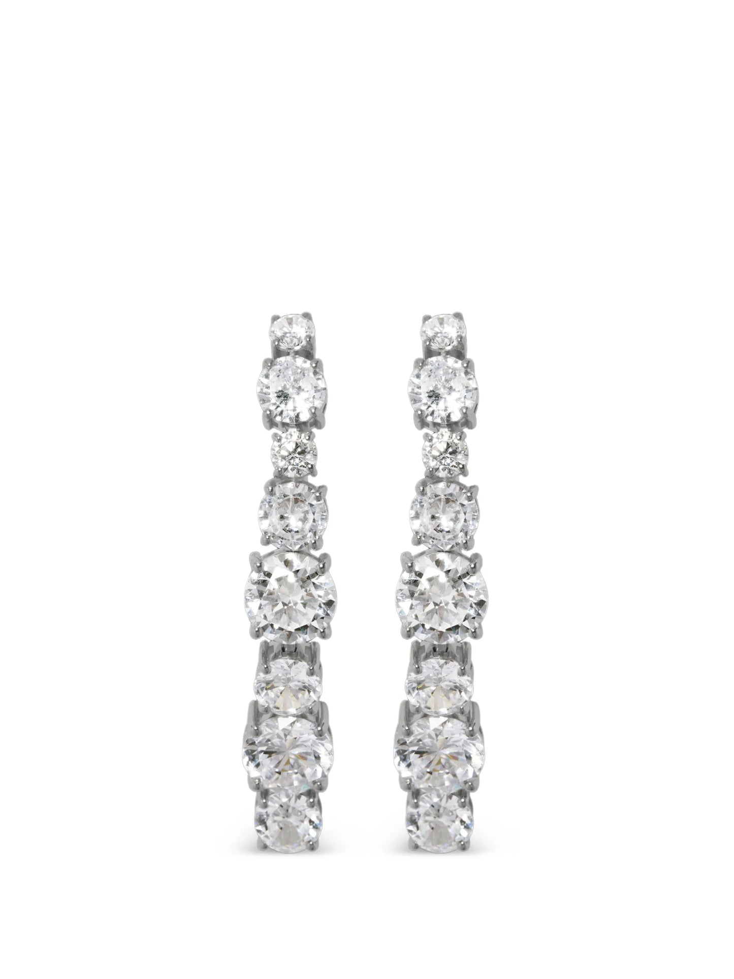 Inflection cubic zirconia ear climber earrings