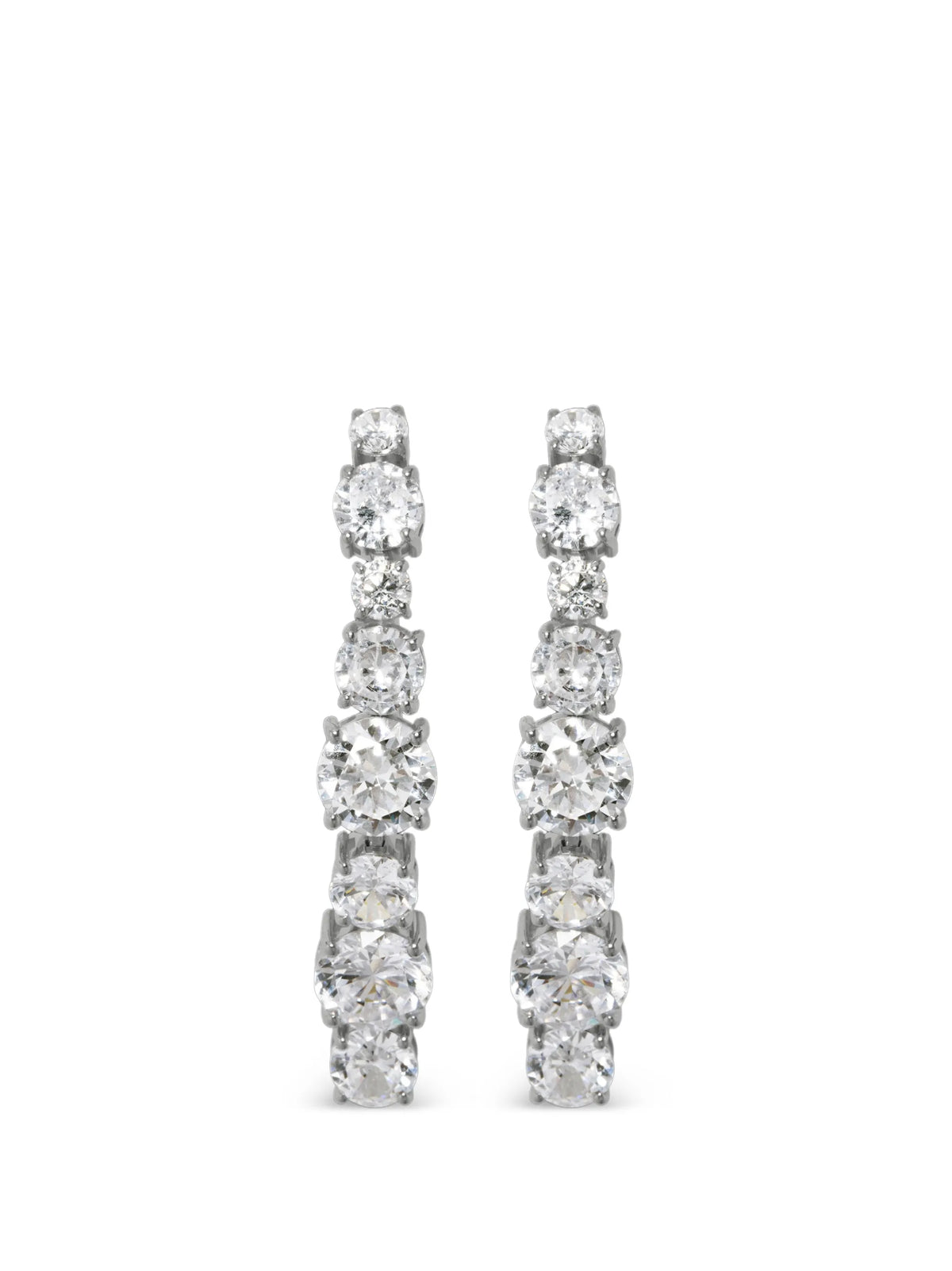 Inflection cubic zirconia ear climber earrings