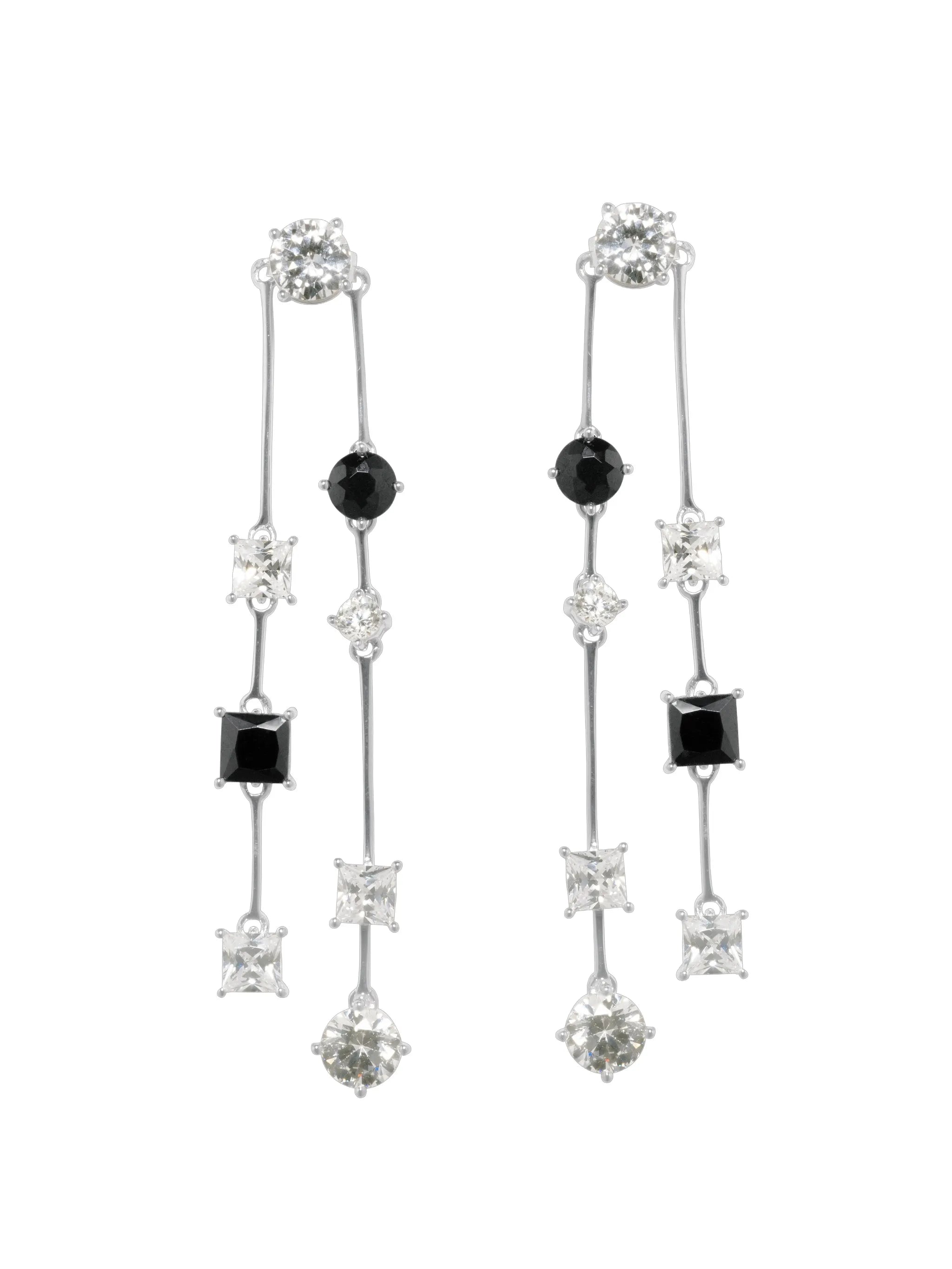 cubic zirconia gemstone drop earrings
