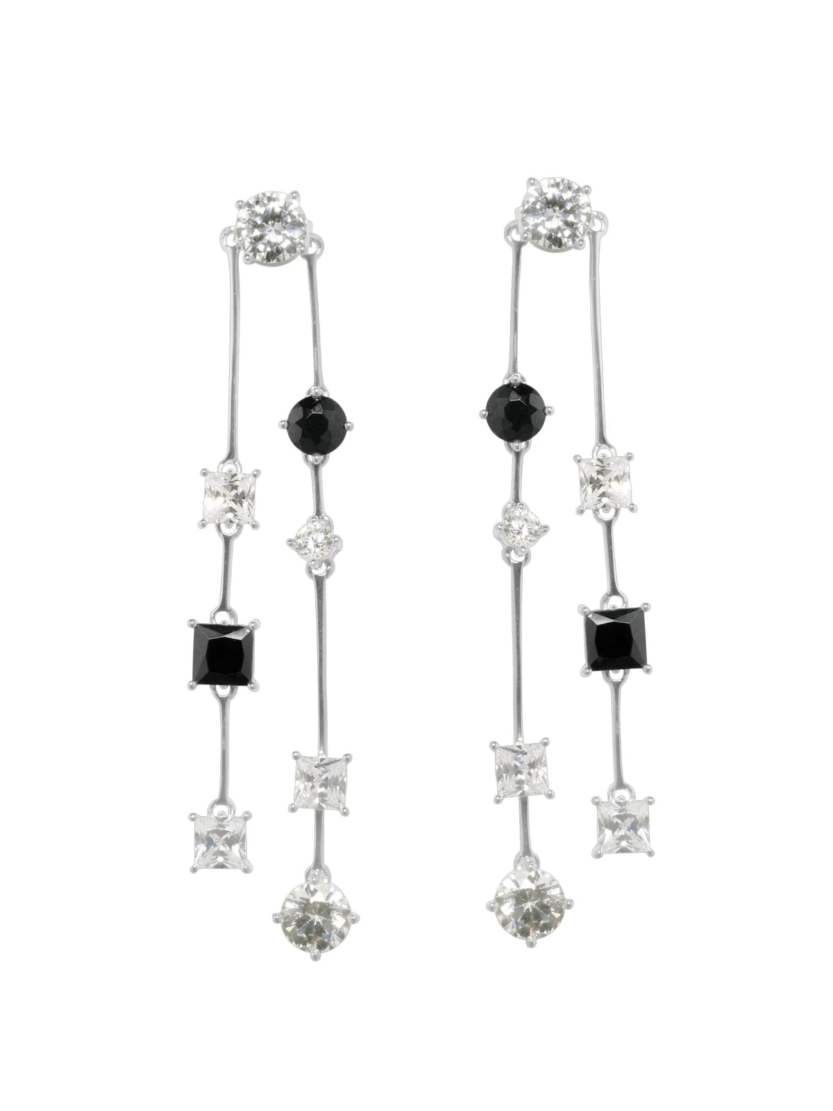 cubic zirconia gemstone drop earrings