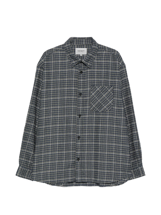check-pattern cotton shirt