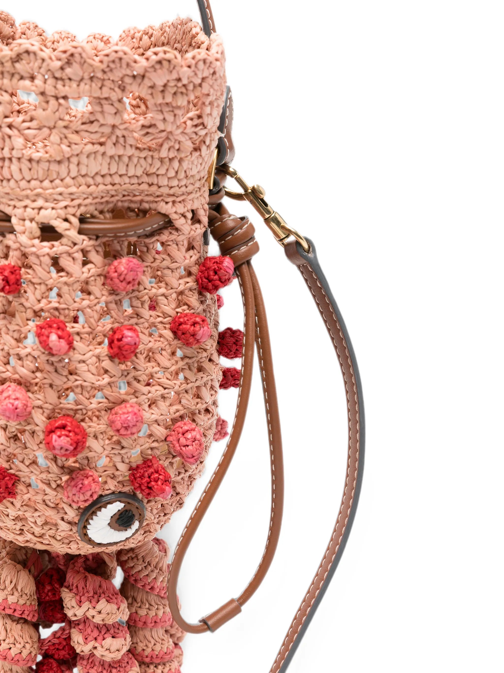 Squid raffia bucket bag