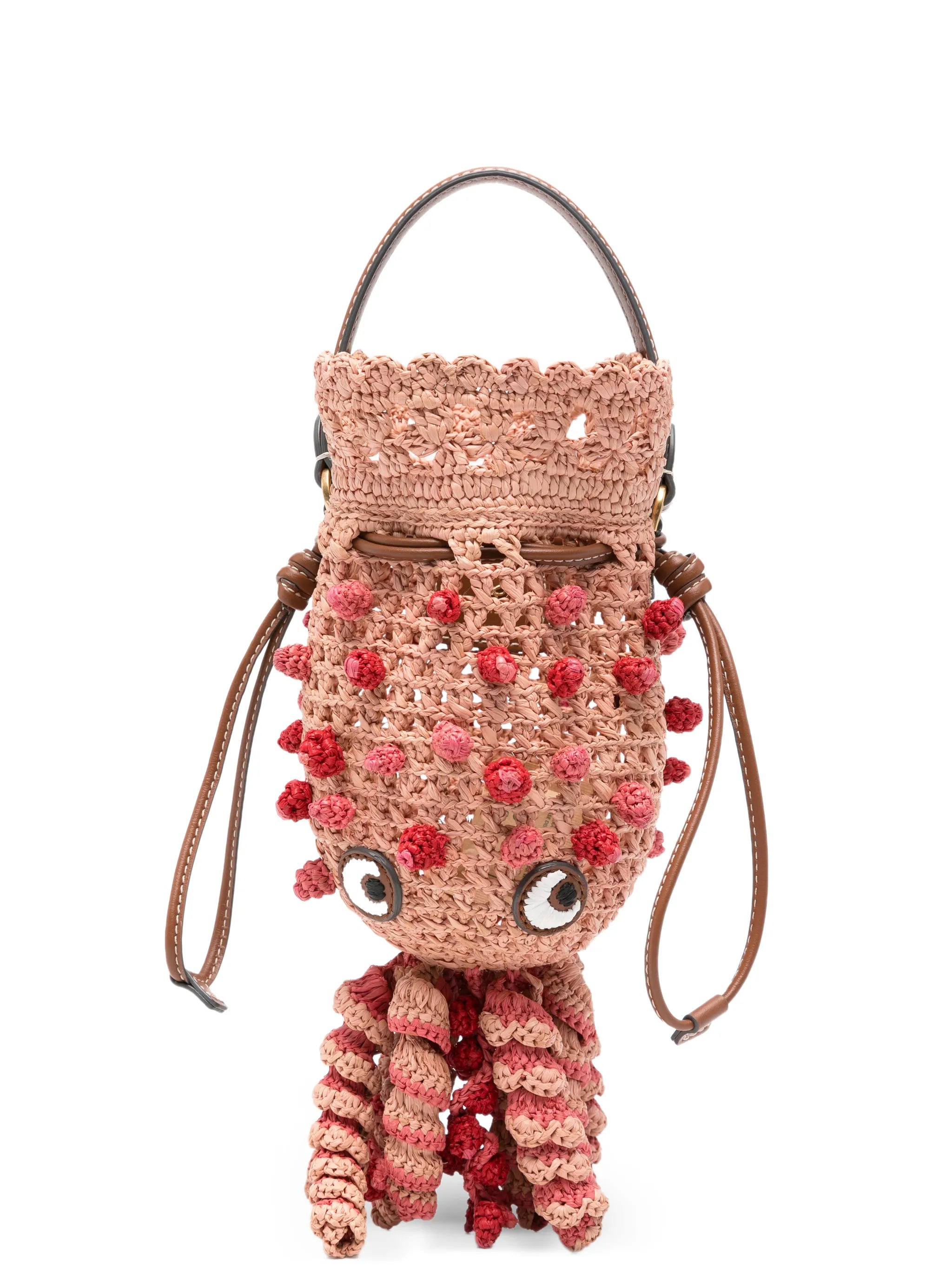 Squid raffia bucket bag