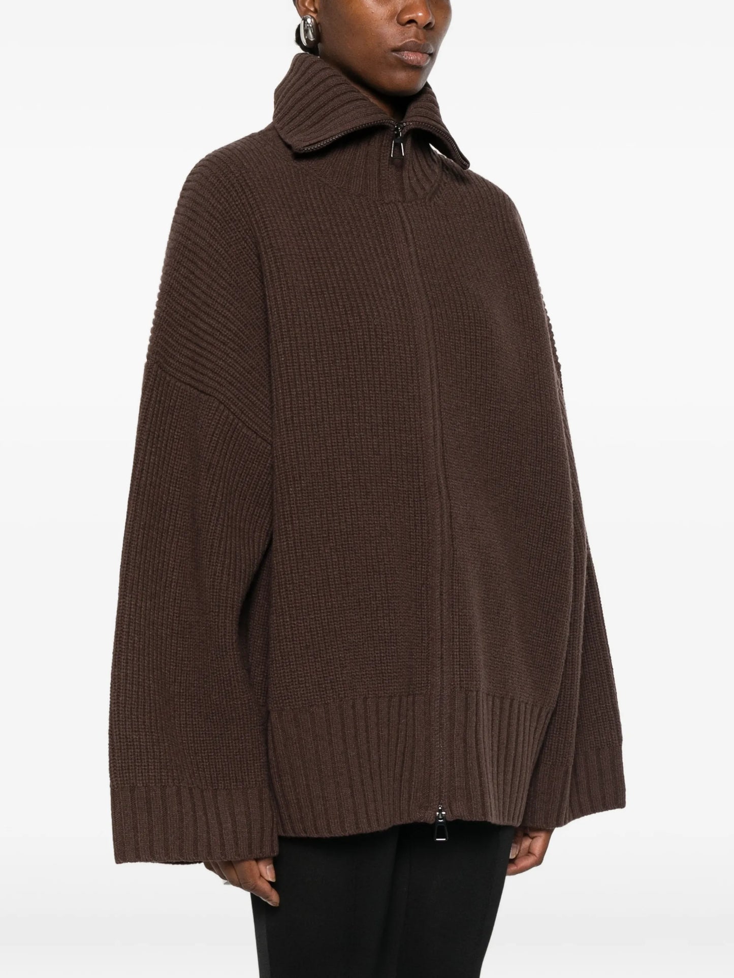 Veda ribbed-knit zip-fastening cardigan