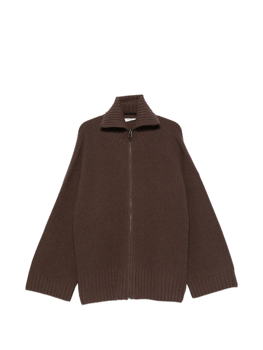 Veda ribbed-knit zip-fastening cardigan