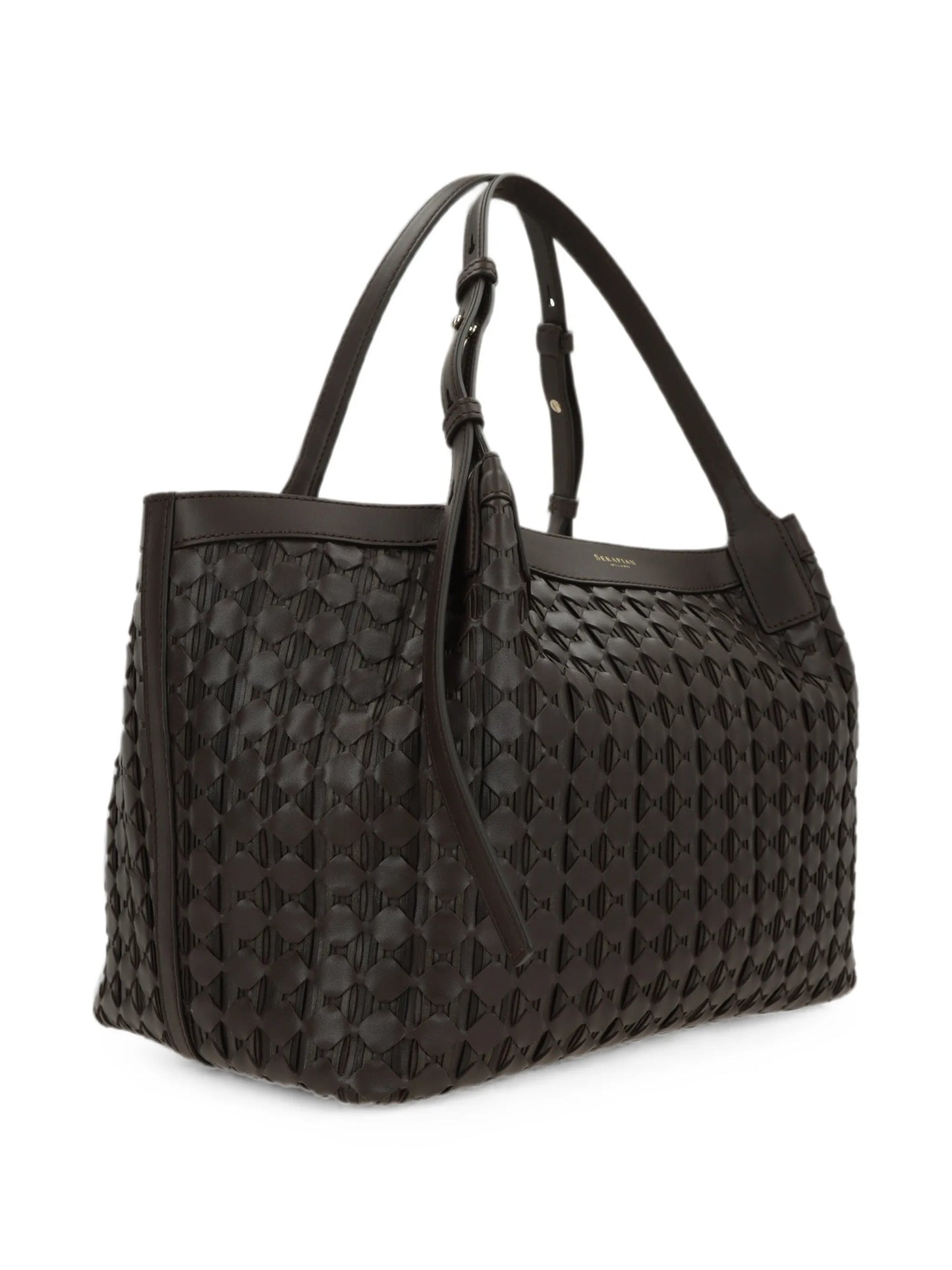 small Mosaico woven leather tote bag