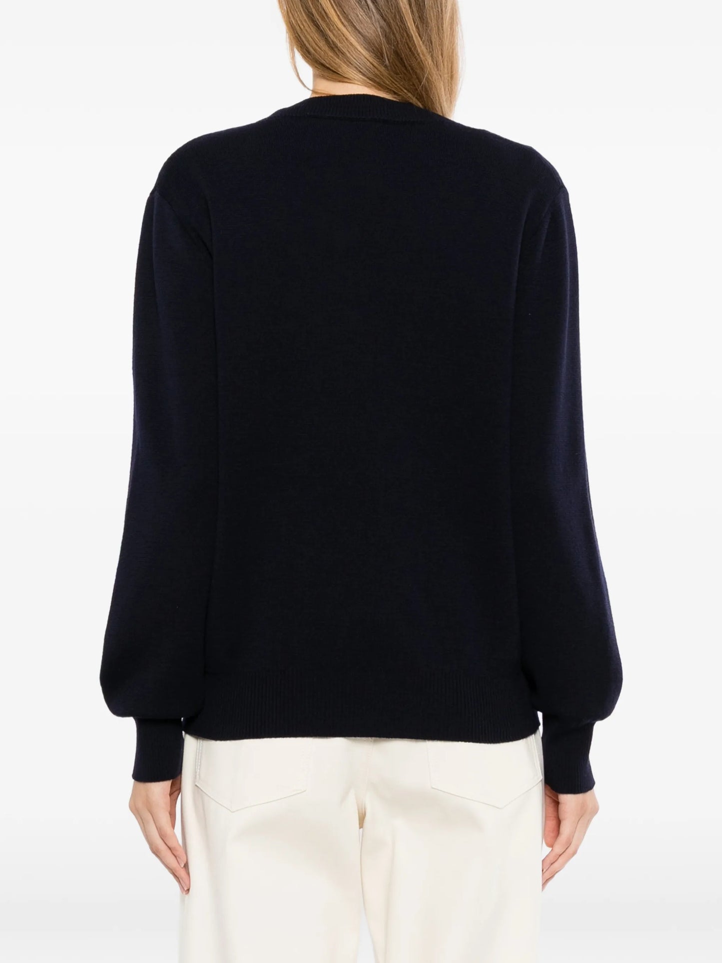merino-wool V-neck sweater