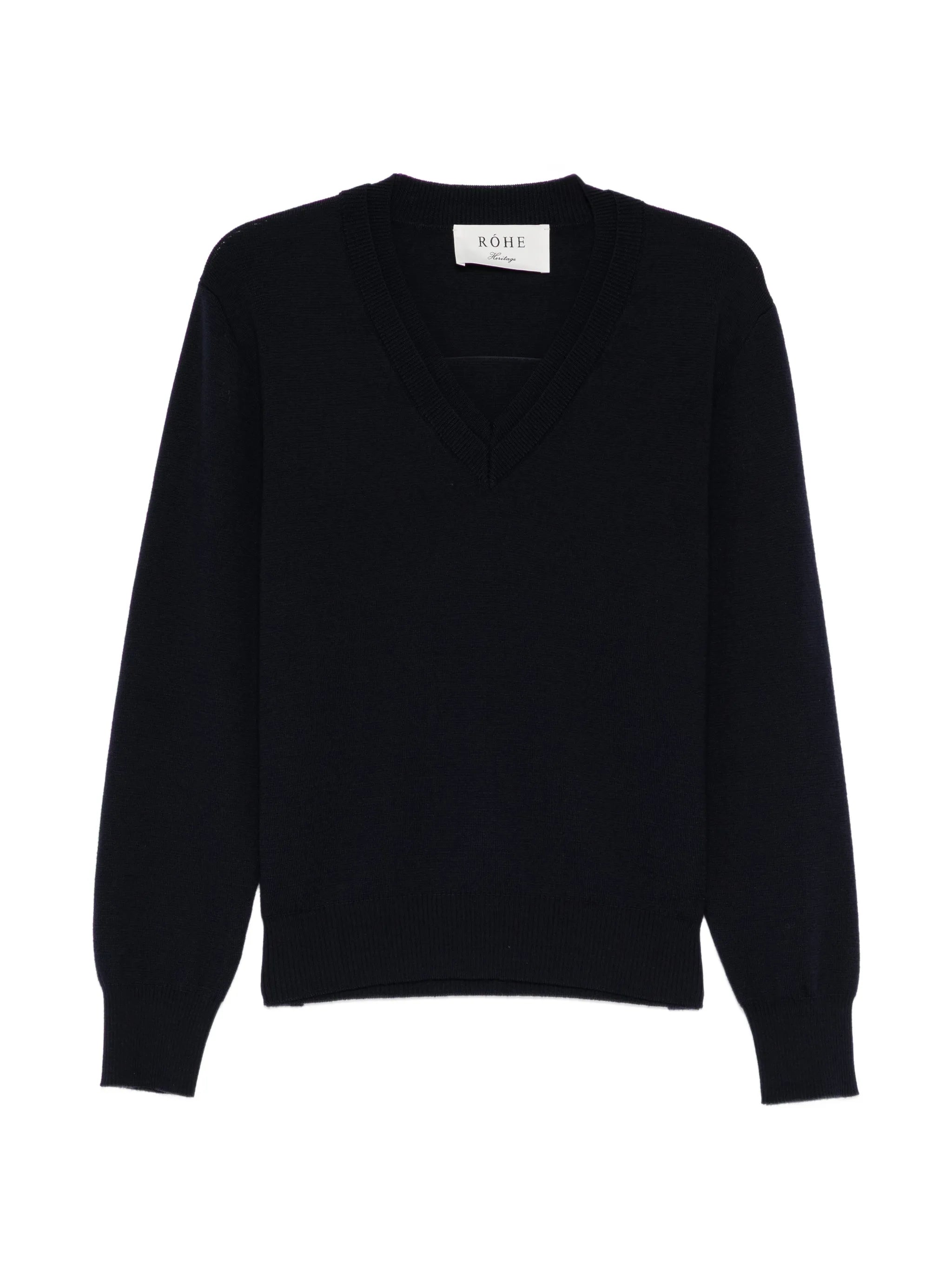merino-wool V-neck sweater
