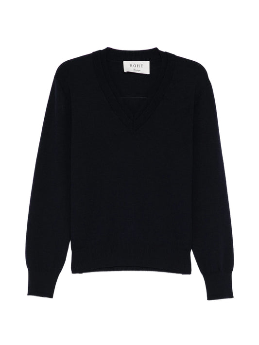 merino-wool V-neck sweater