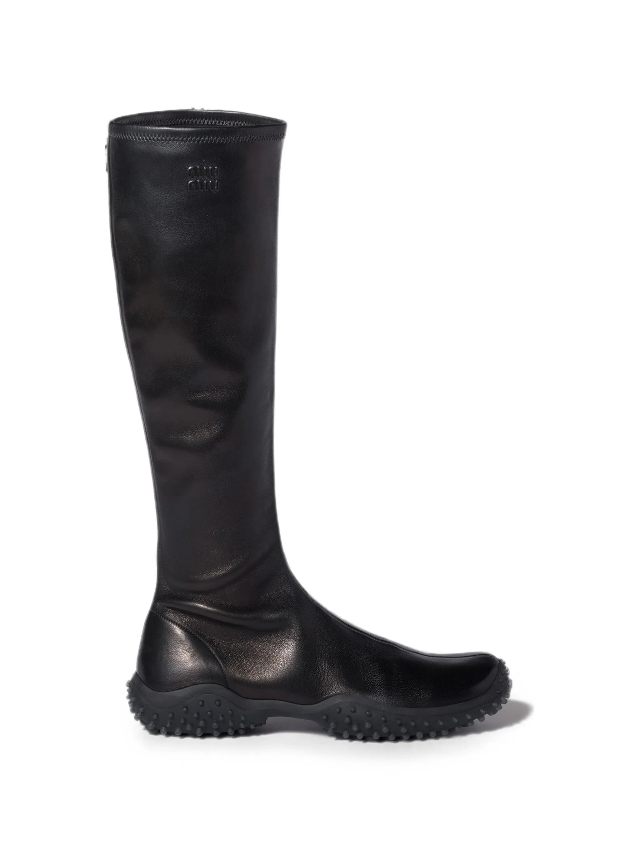 stretch nappa leather boots