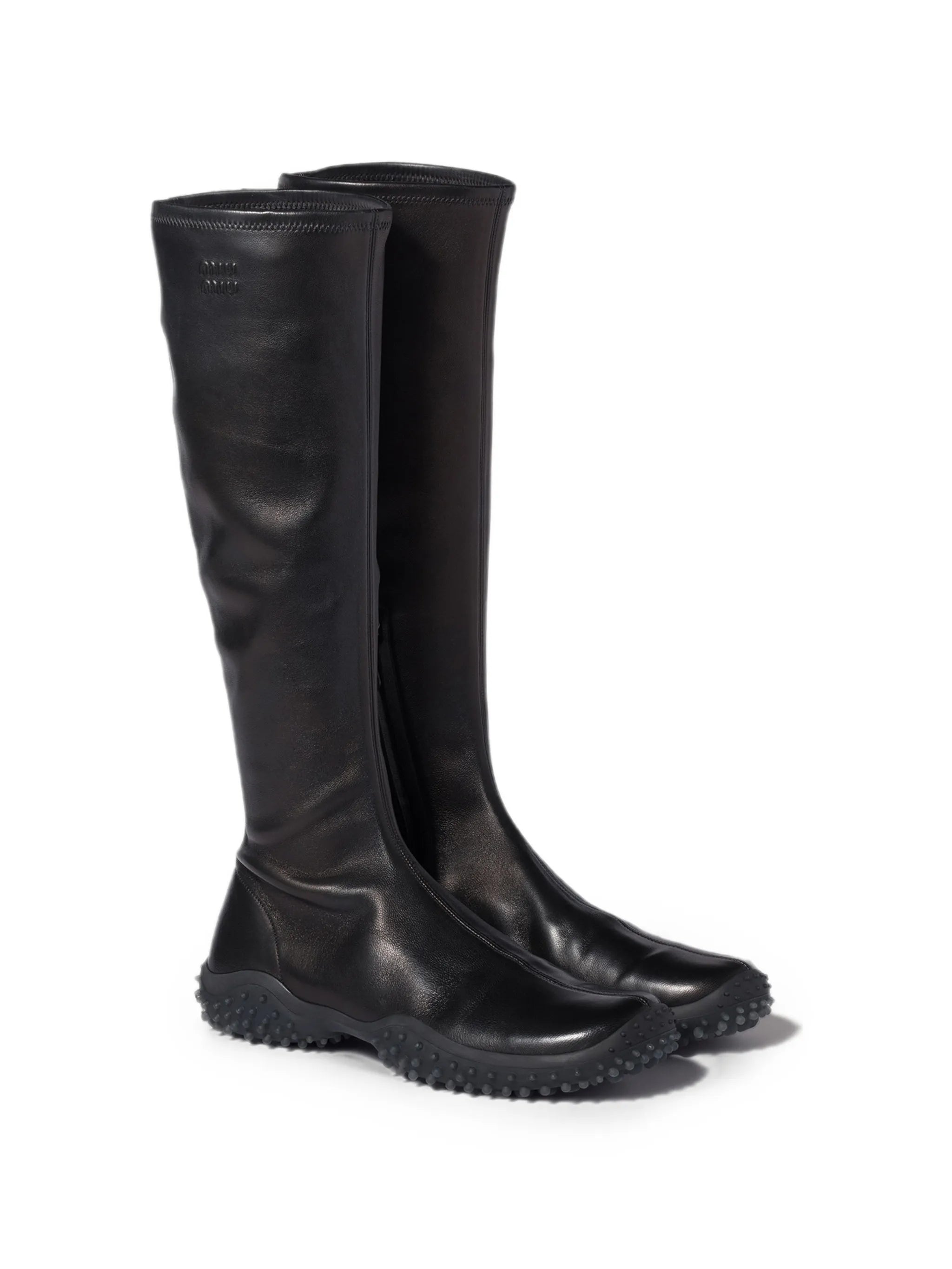 stretch nappa leather boots