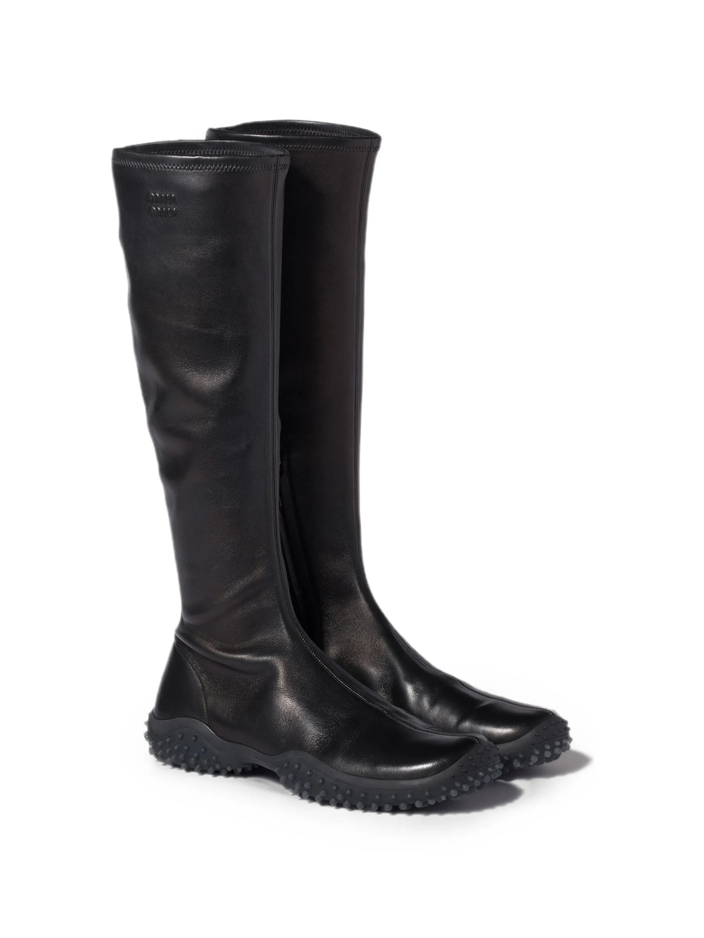 stretch nappa leather boots