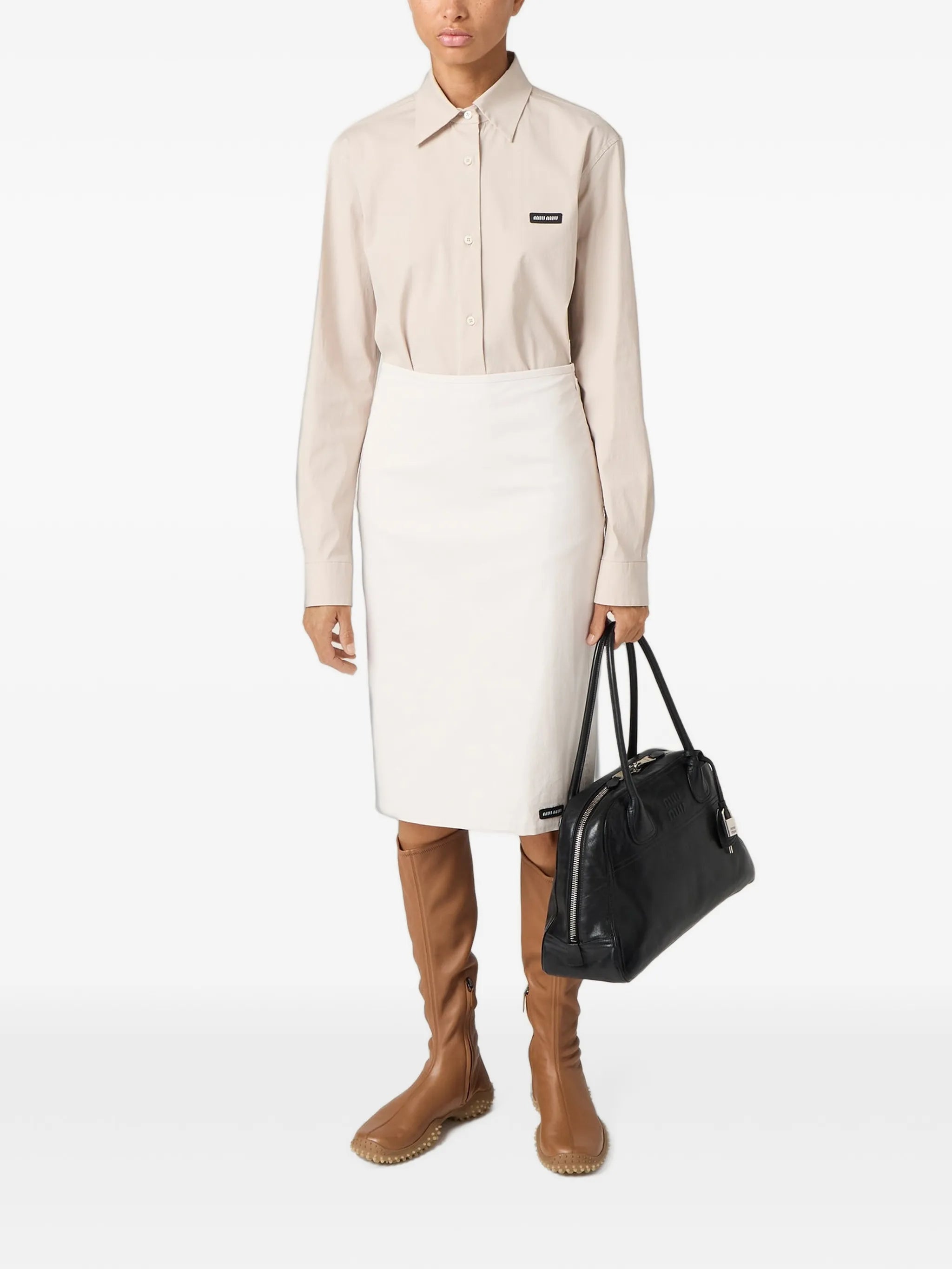 stretch-poplin shirt