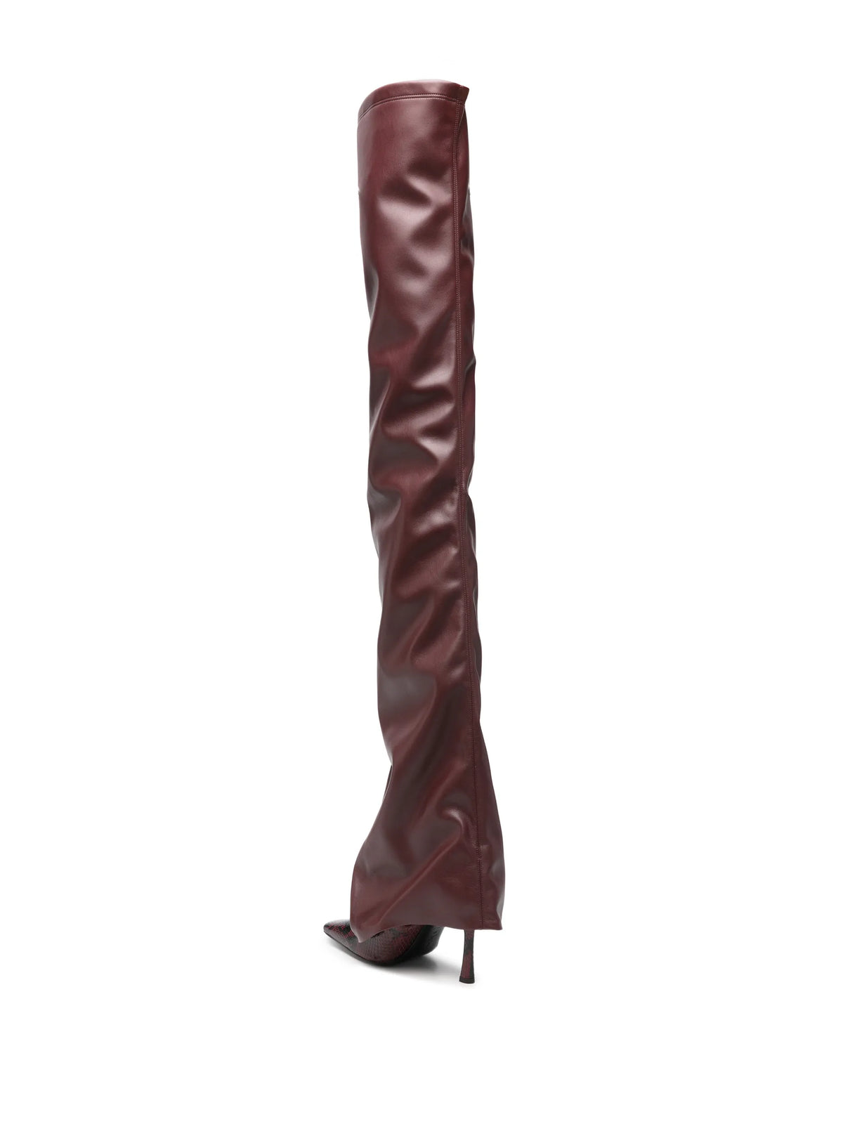 Robin snakeskin-effect thigh-high boots