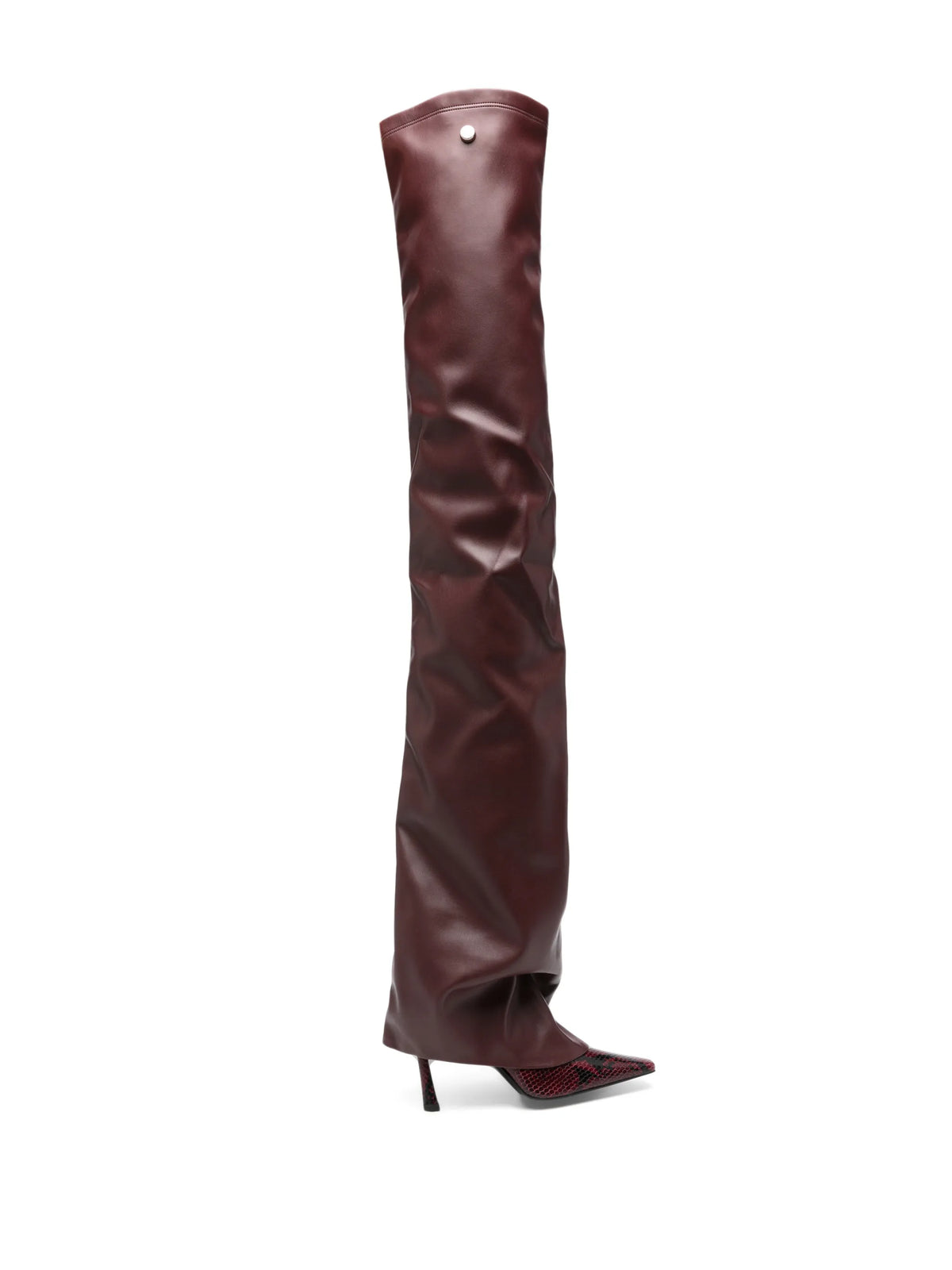 Robin snakeskin-effect thigh-high boots