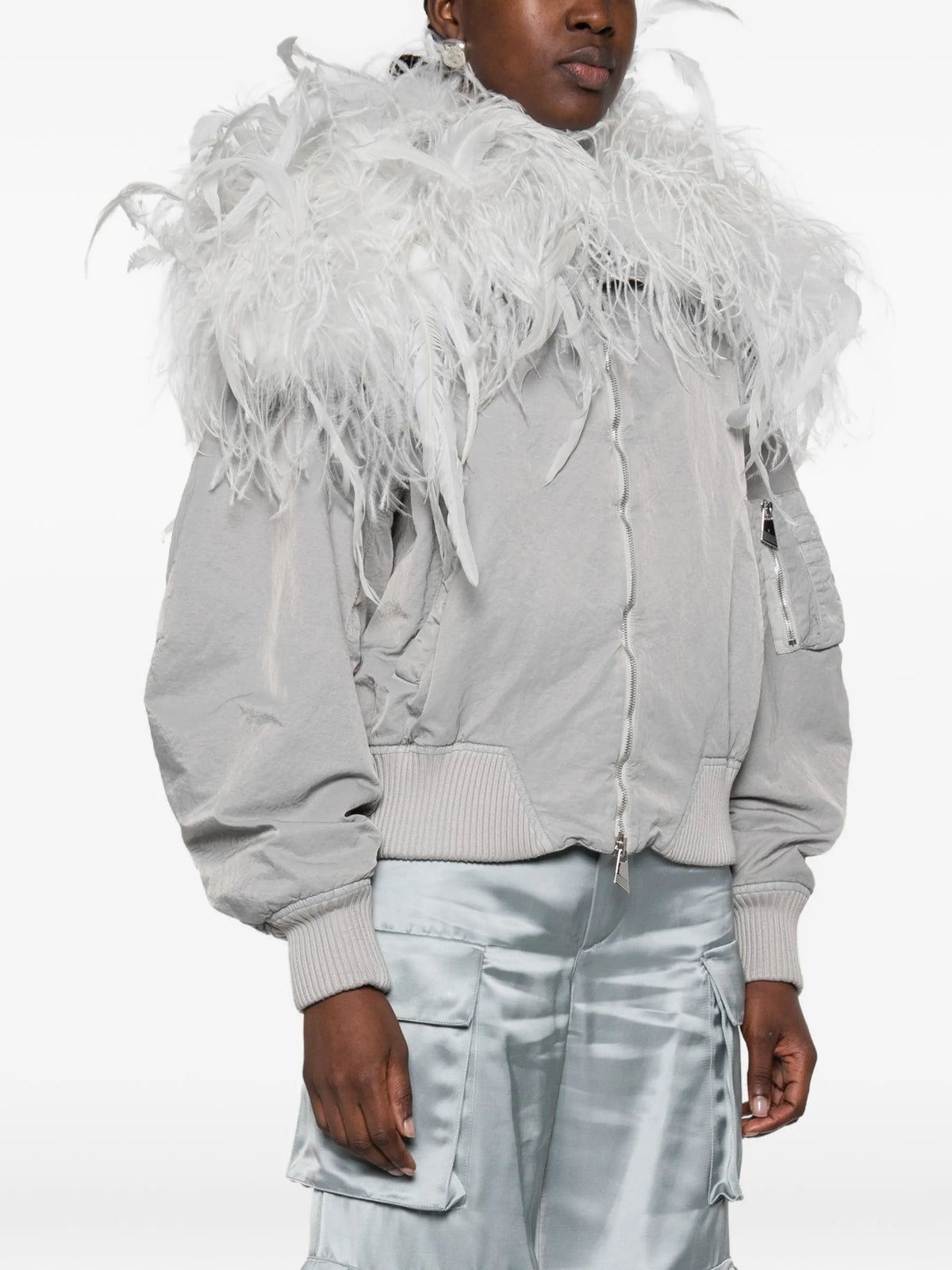 Superattico10 feather bomber jacket