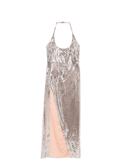 sequin-embellished halterneck dress