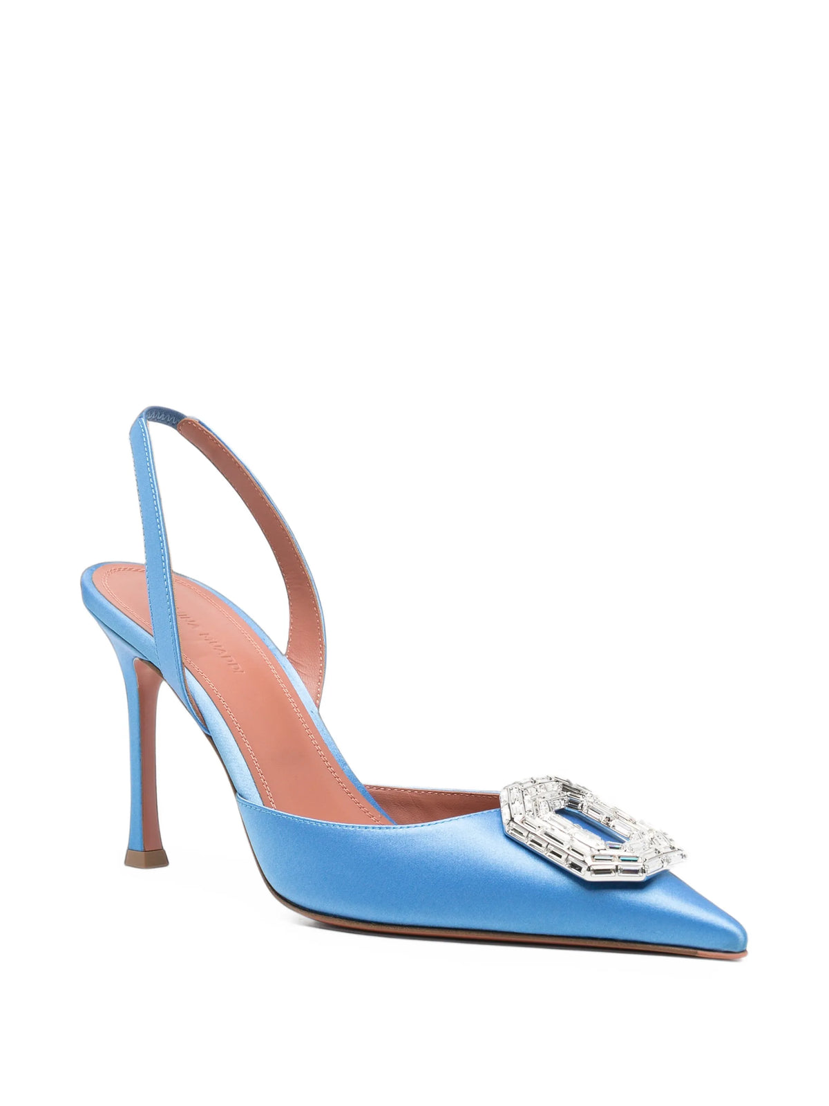 Camelia 90 satin and nappa slingbacks