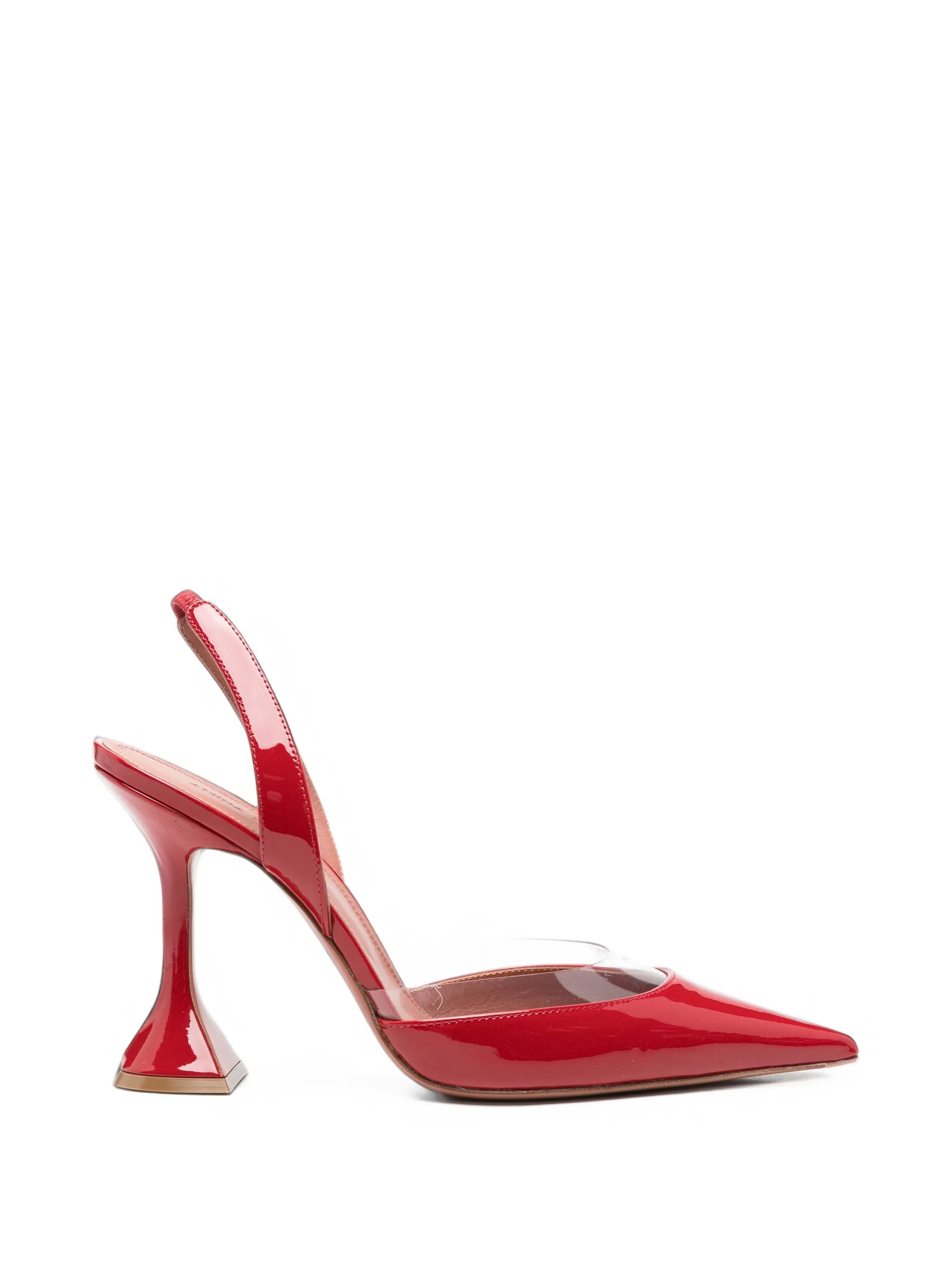 Lara transparent-panel slingback pumps