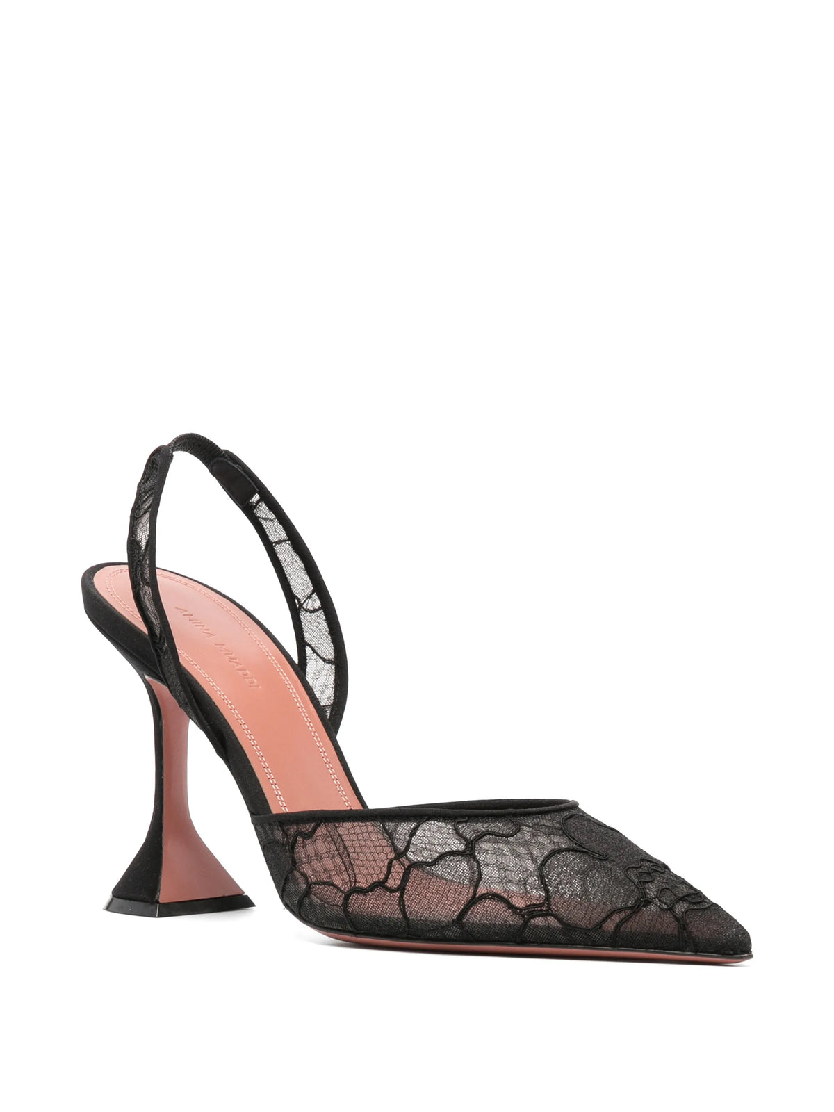 Holli lace sling 95 black lace pumps