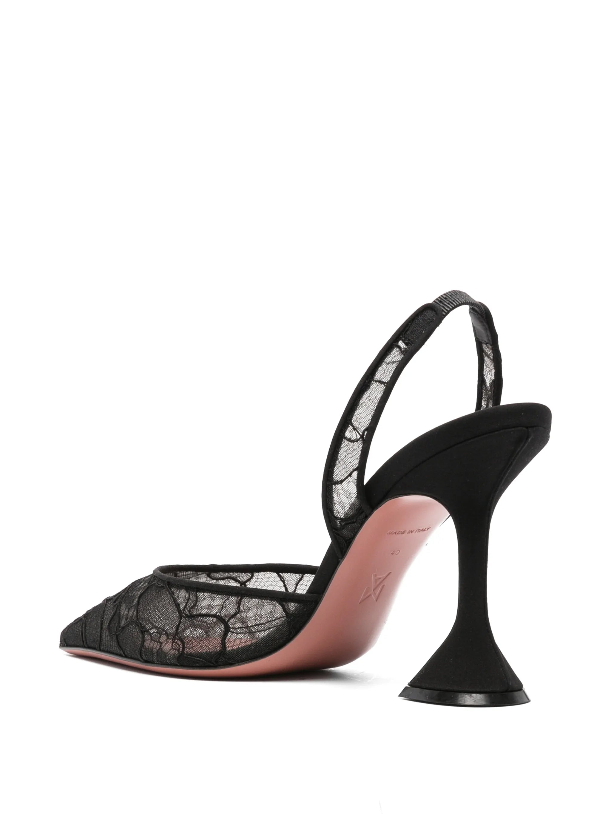 Holli lace sling 95 black lace pumps