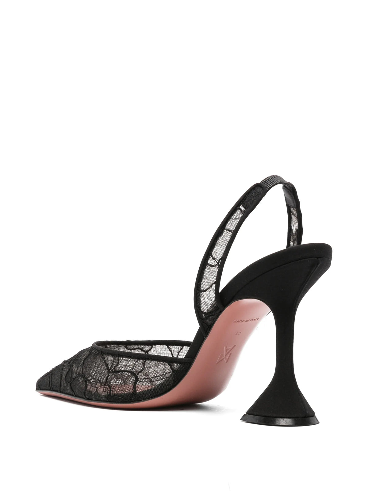 Holli lace sling 95 black lace pumps