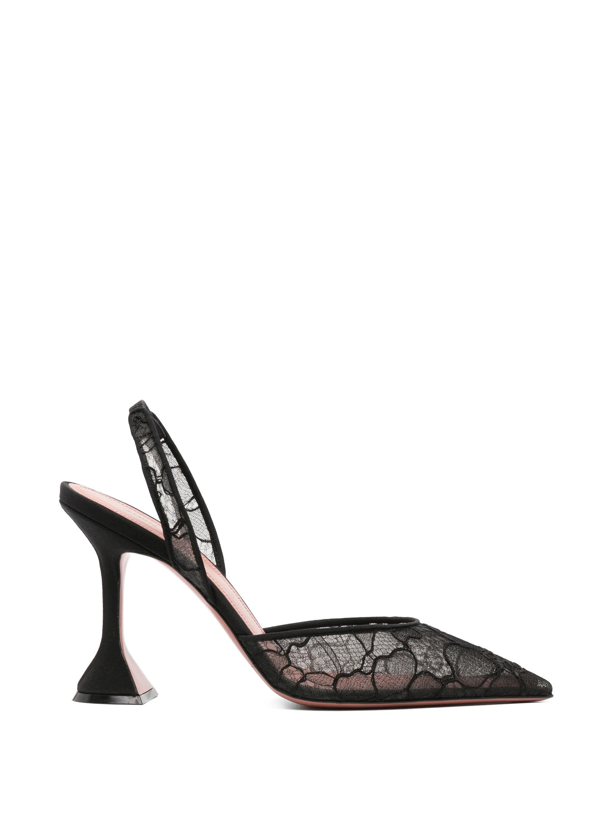 Holli lace sling 95 black lace pumps