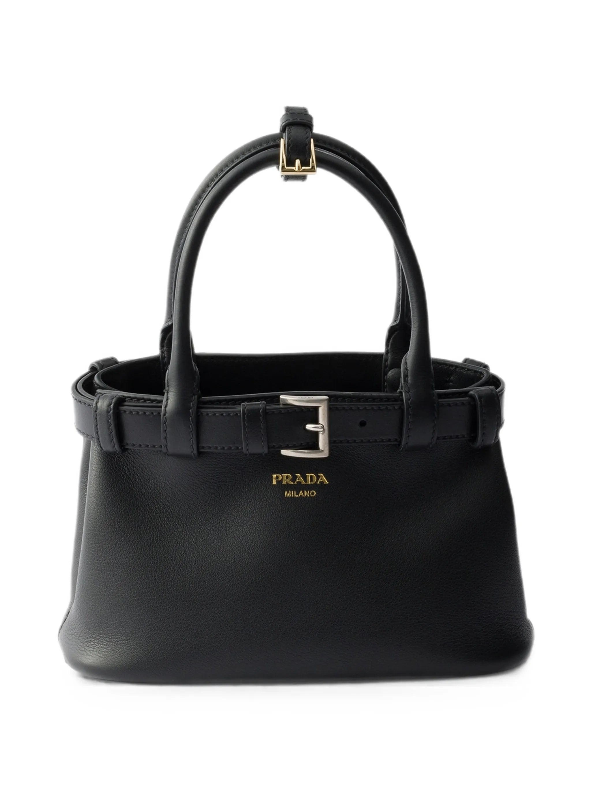 small buckle-detail leather shoulder bag