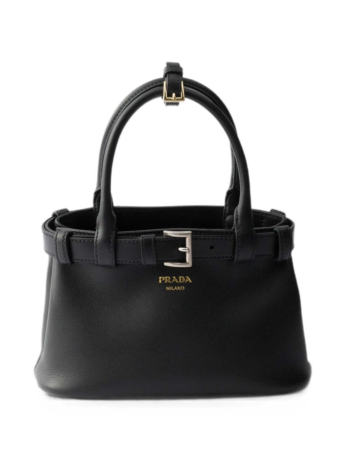 small buckle-detail leather shoulder bag