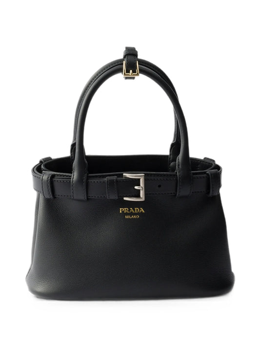 small buckle-detail leather shoulder bag