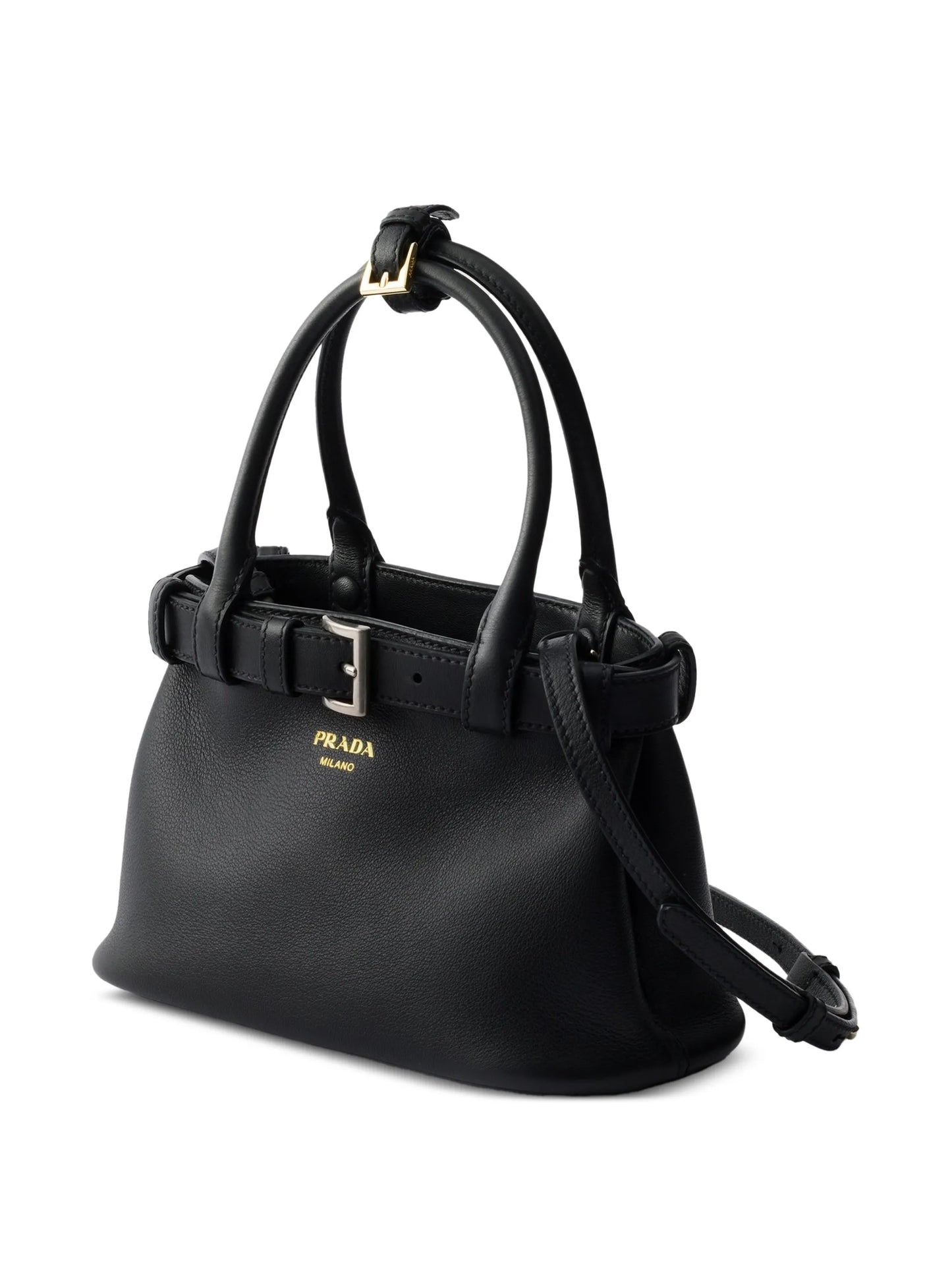 small buckle-detail leather shoulder bag