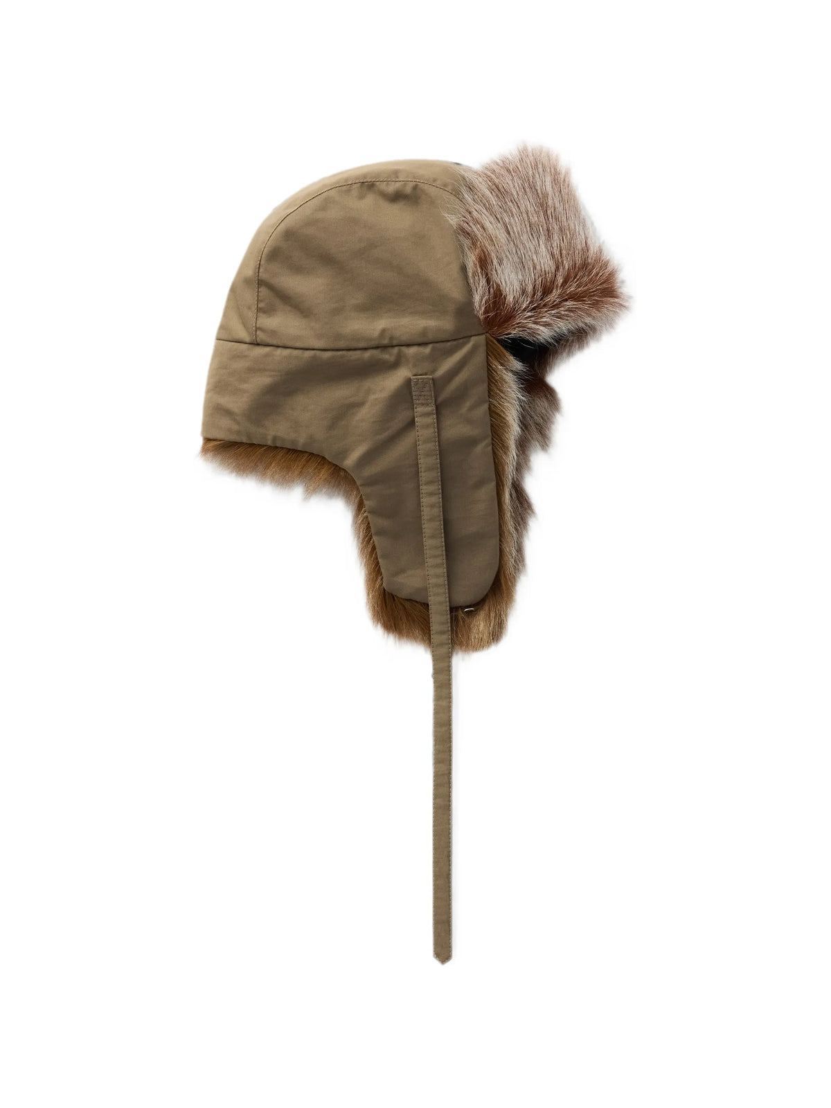 fuzzy chapka in long-hair goat leather