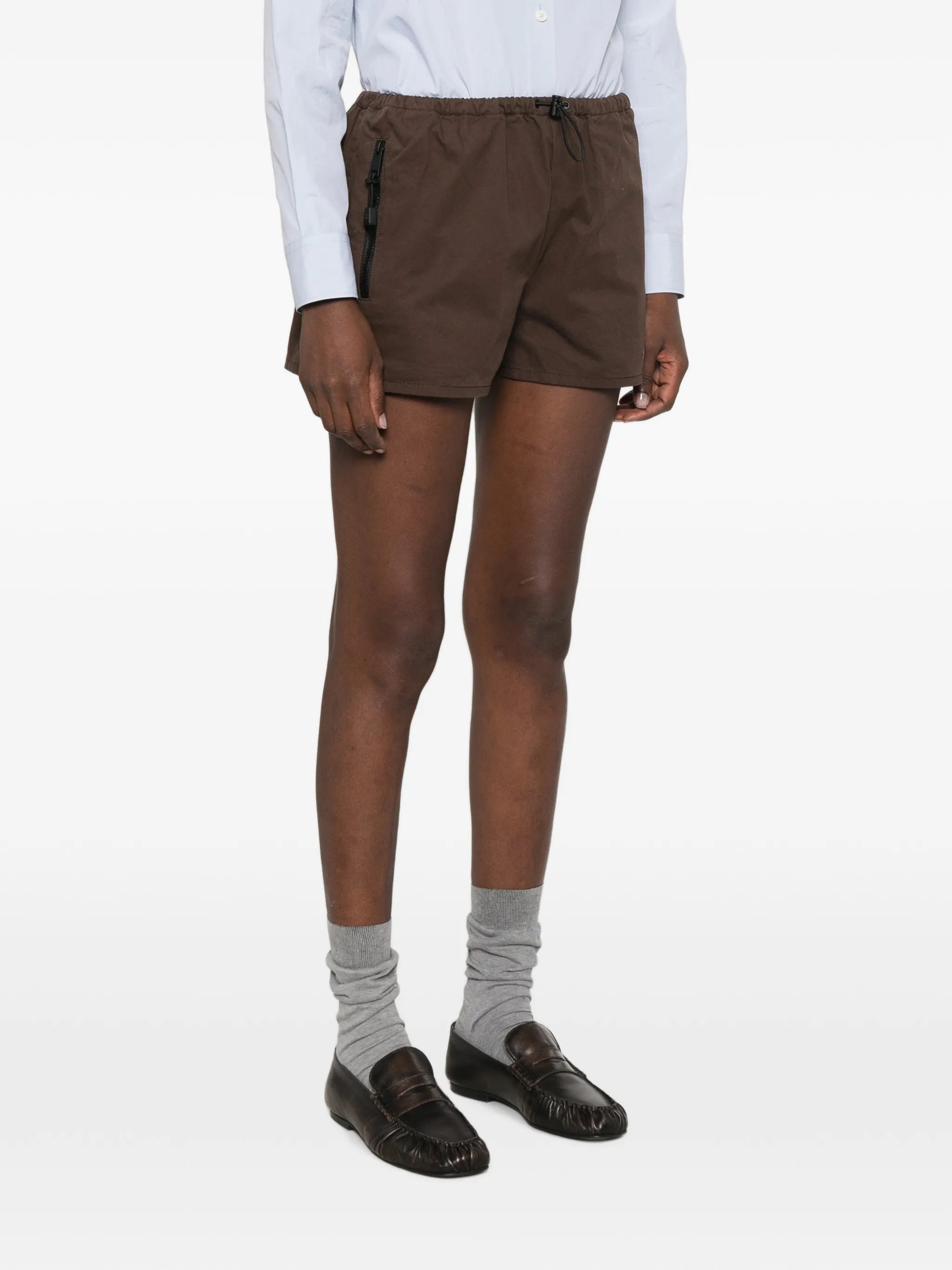 washed gabardine shorts