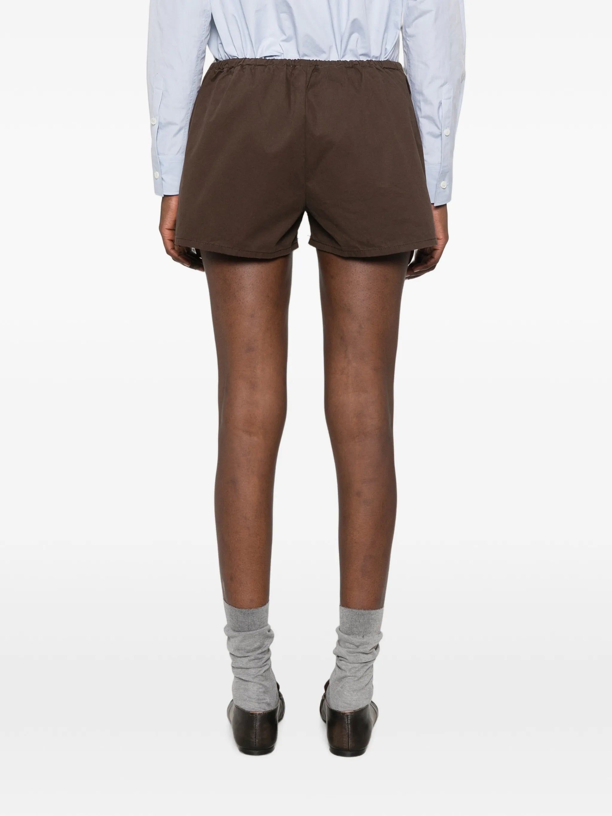washed gabardine shorts