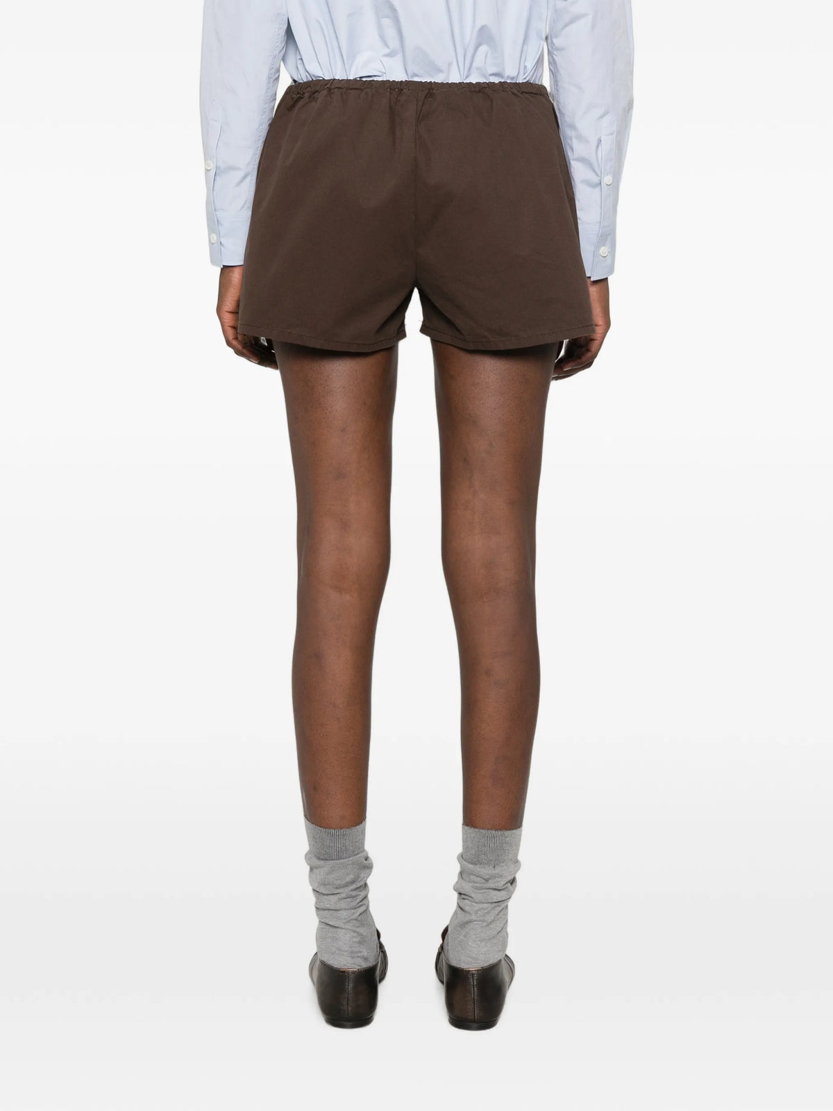 washed gabardine shorts
