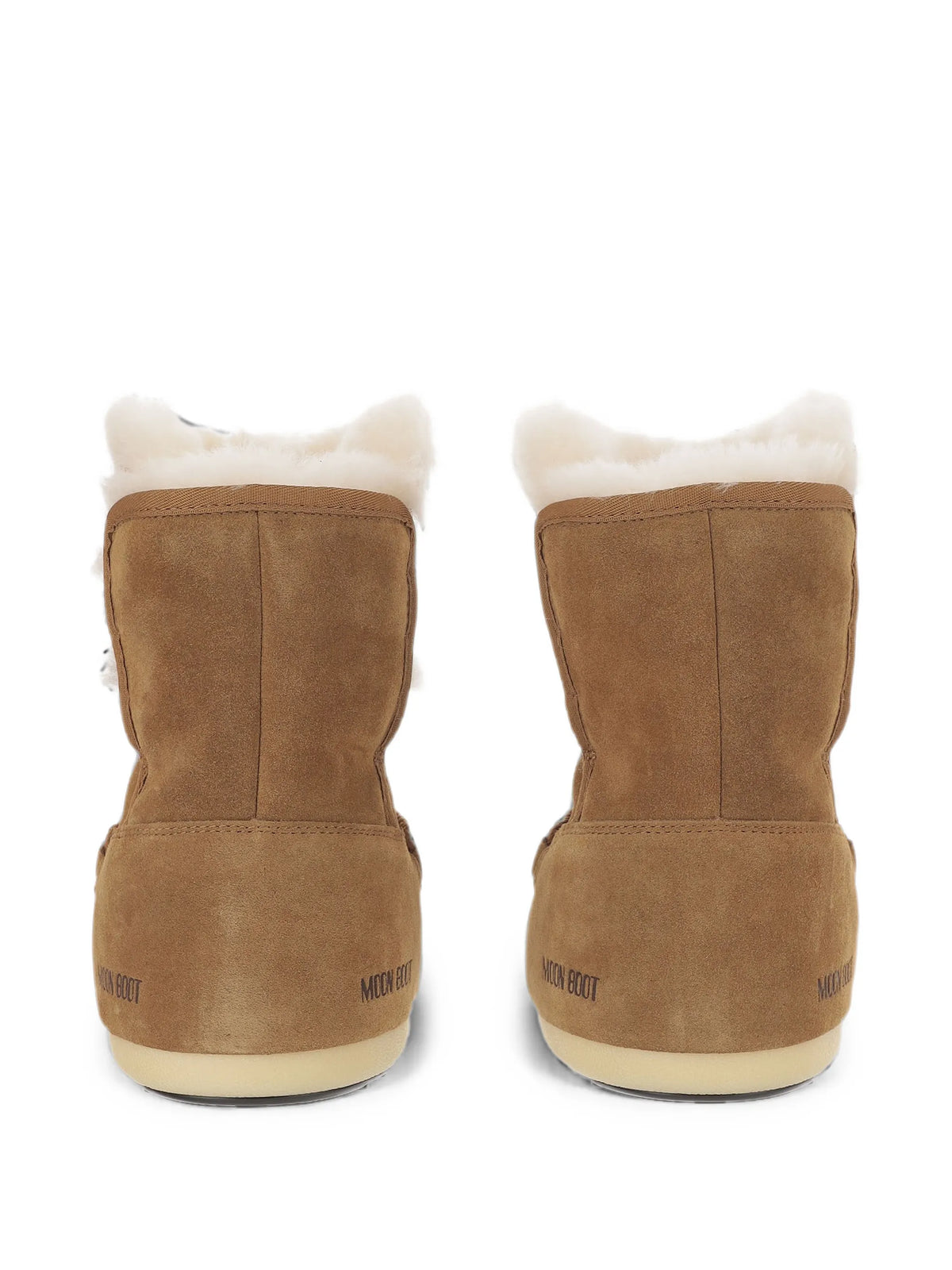 shearling-trim lace-up boots